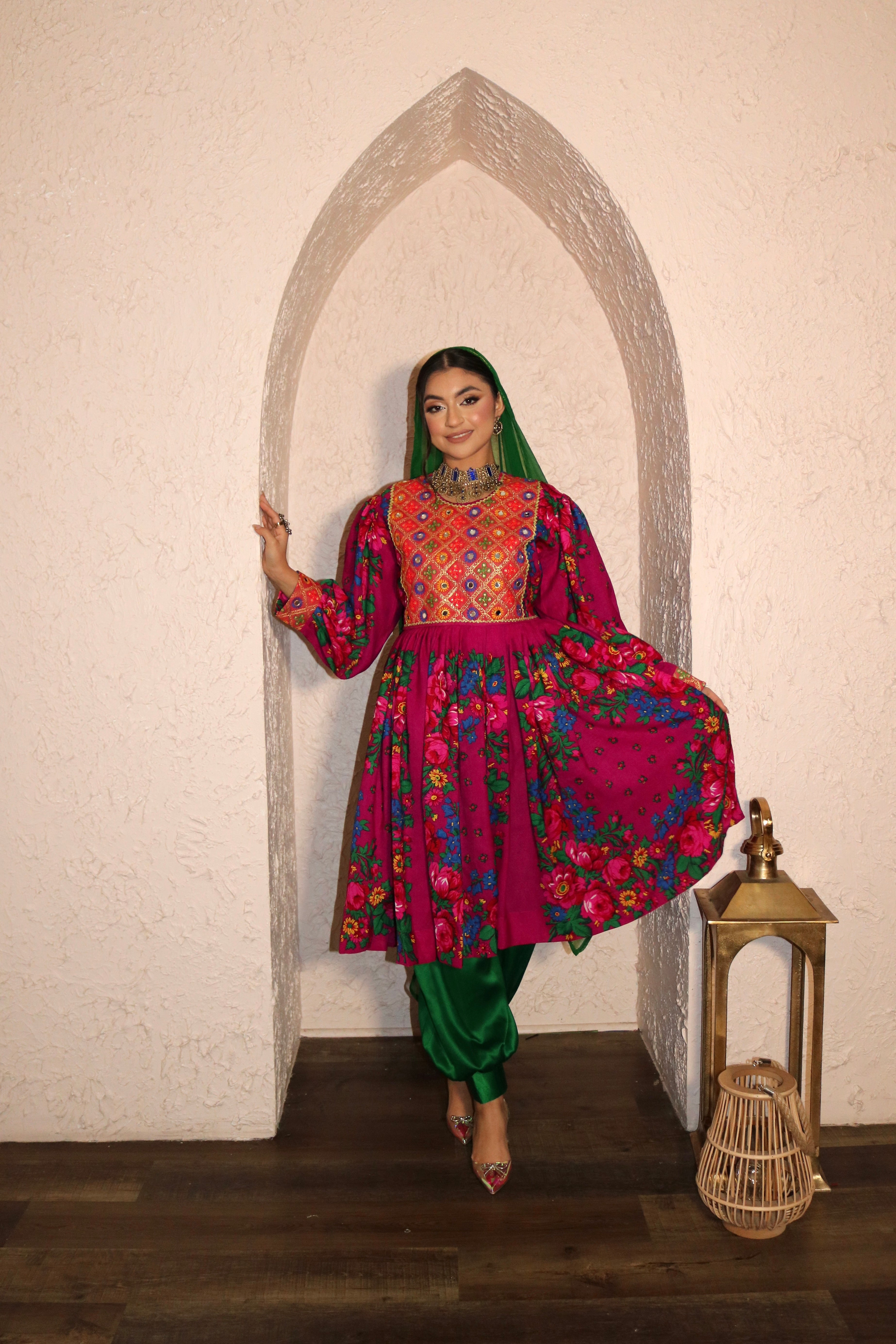 Morsal Afghan Kuchi Dress (pink)