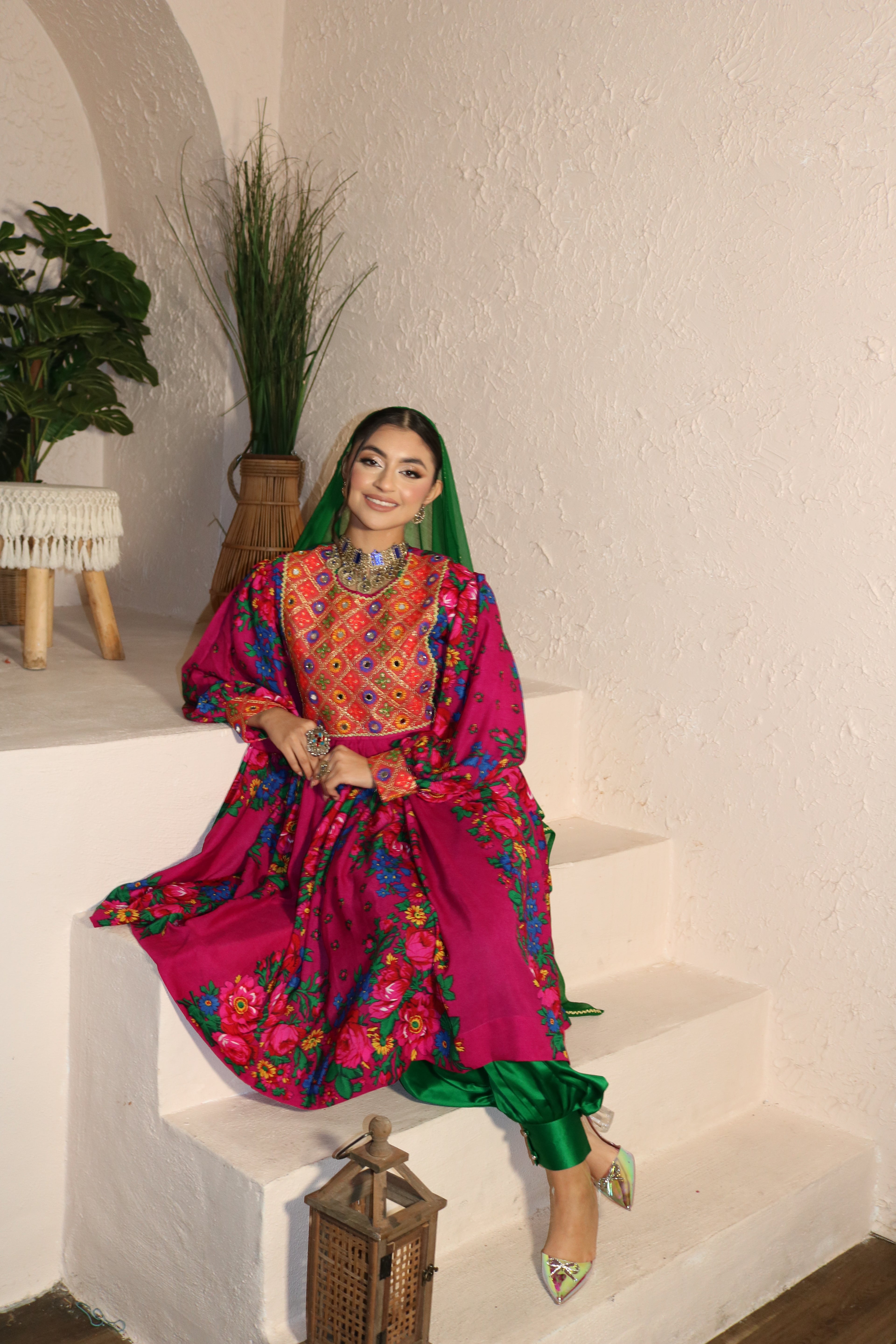 Morsal Afghan Kuchi Dress (pink)