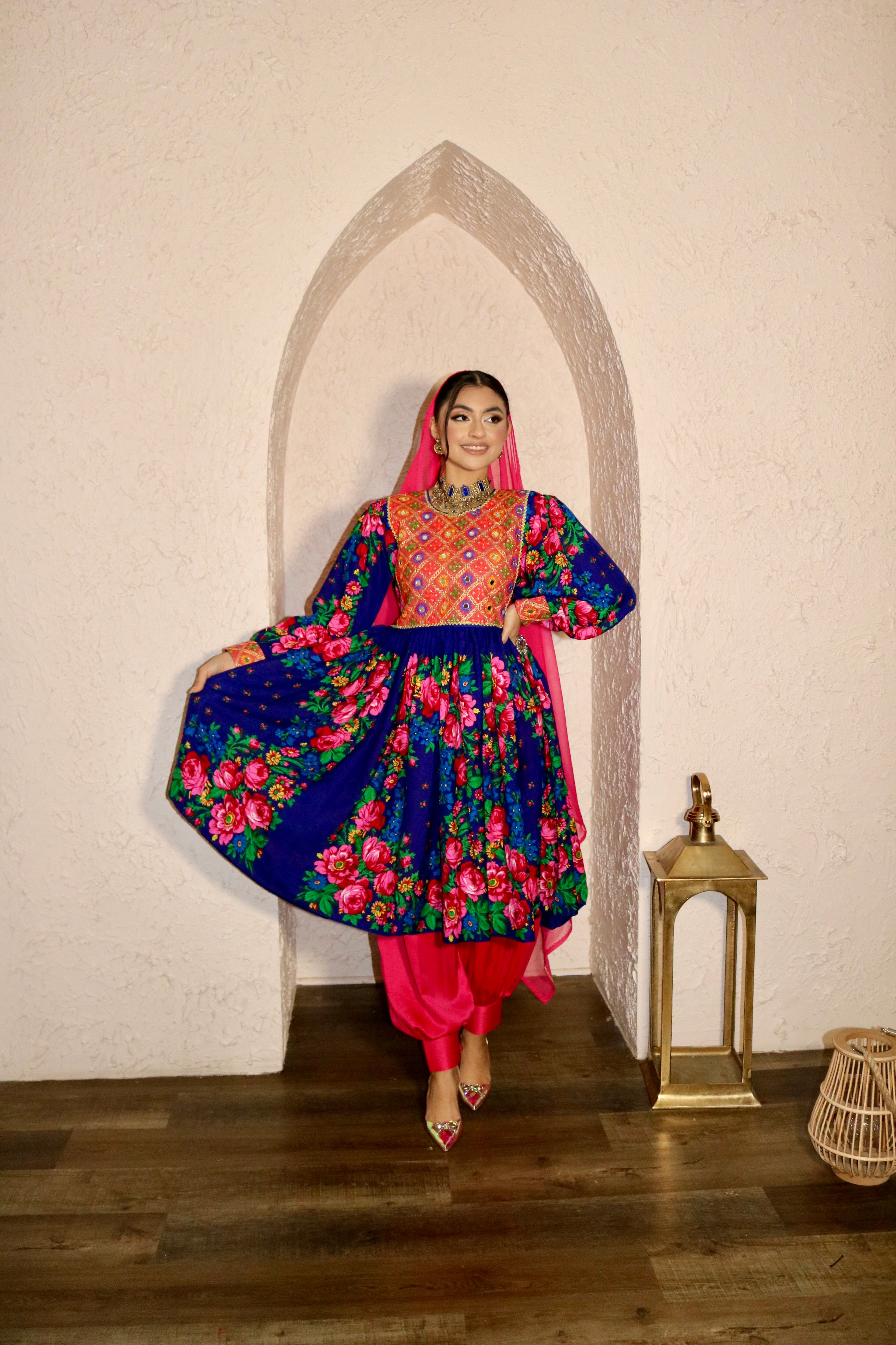 Morsal Afghan Kuchi Dress (royal blue)