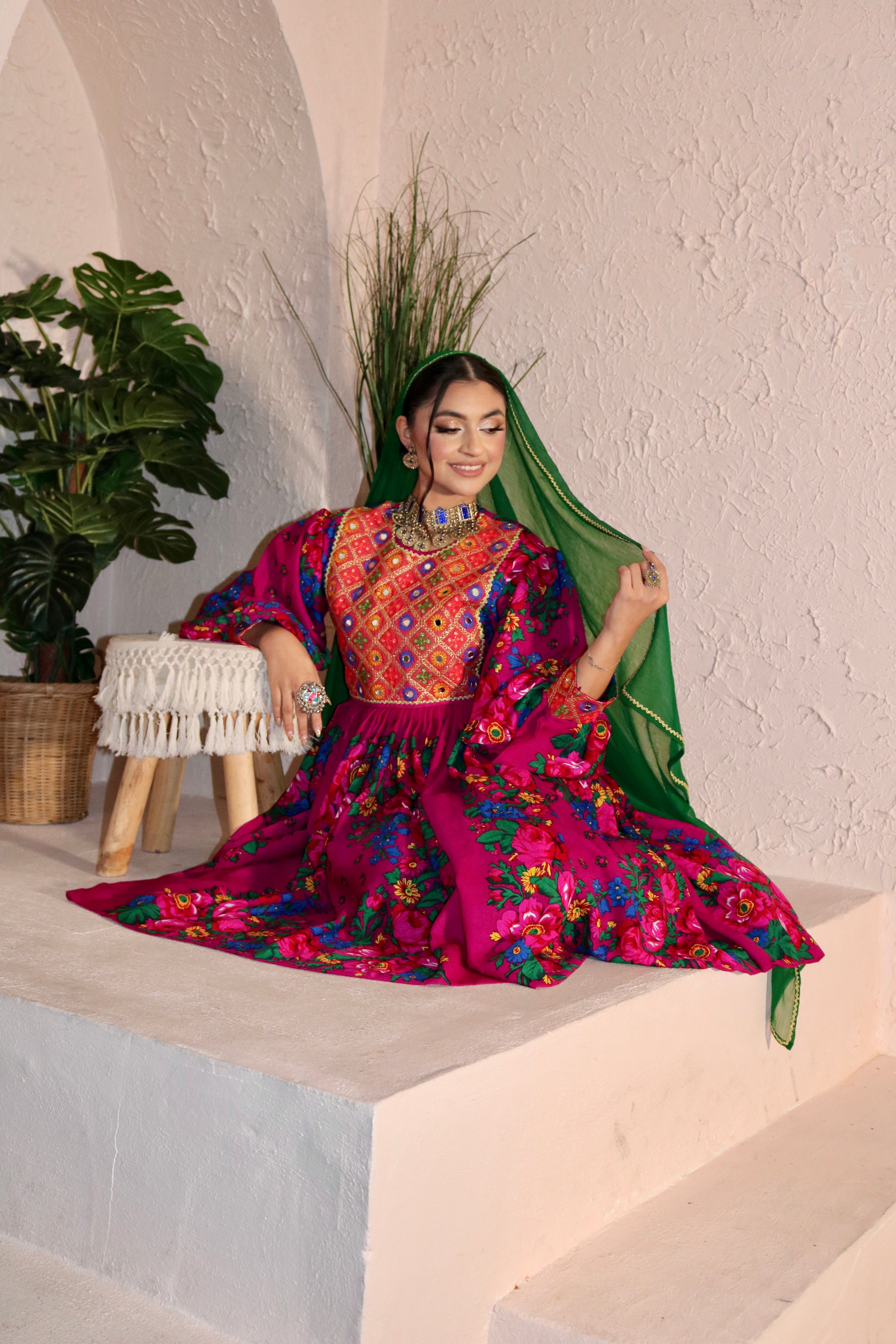 Morsal Afghan Kuchi Dress (pink)