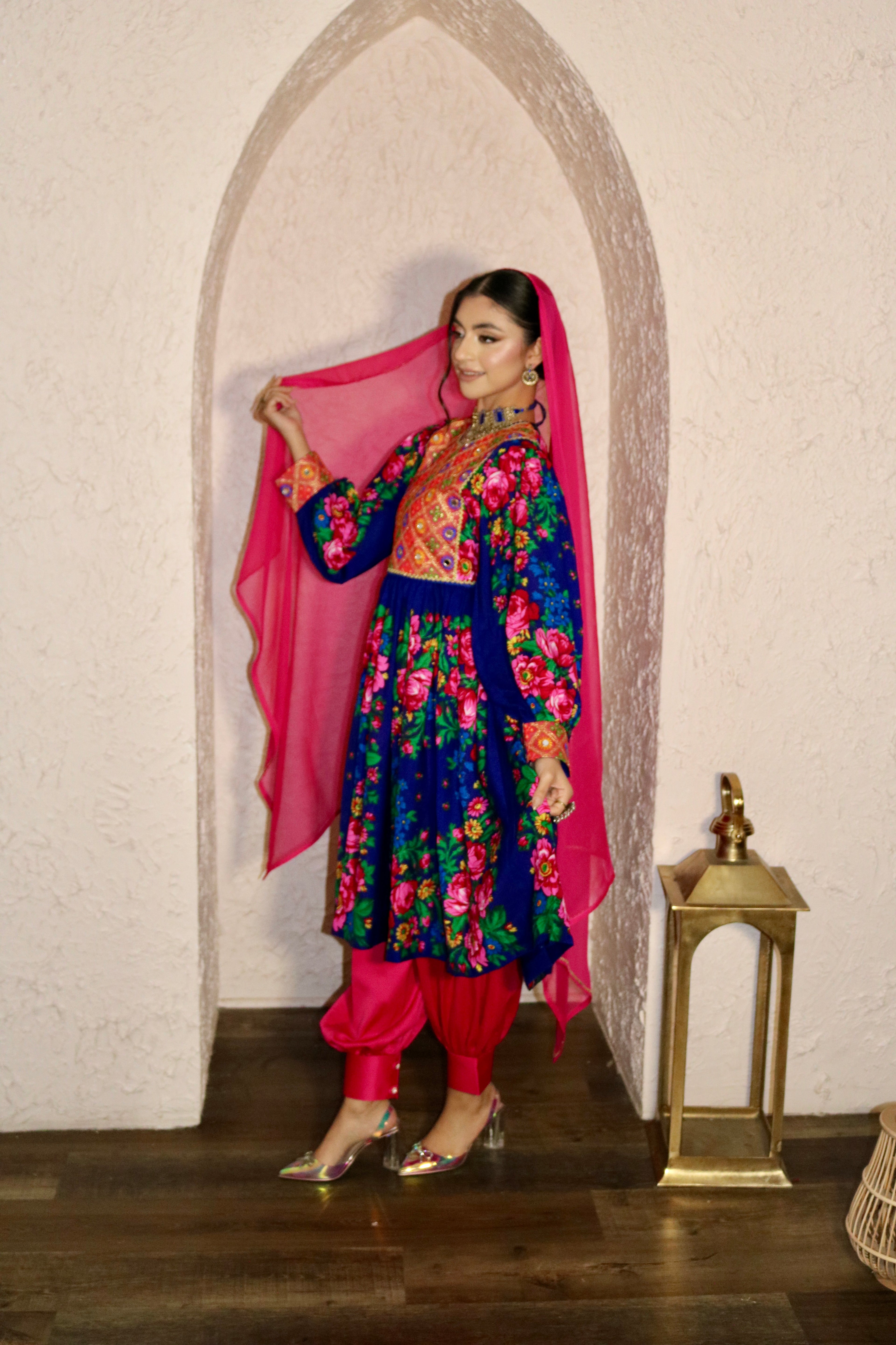 Morsal Afghan Kuchi Dress (royal blue)