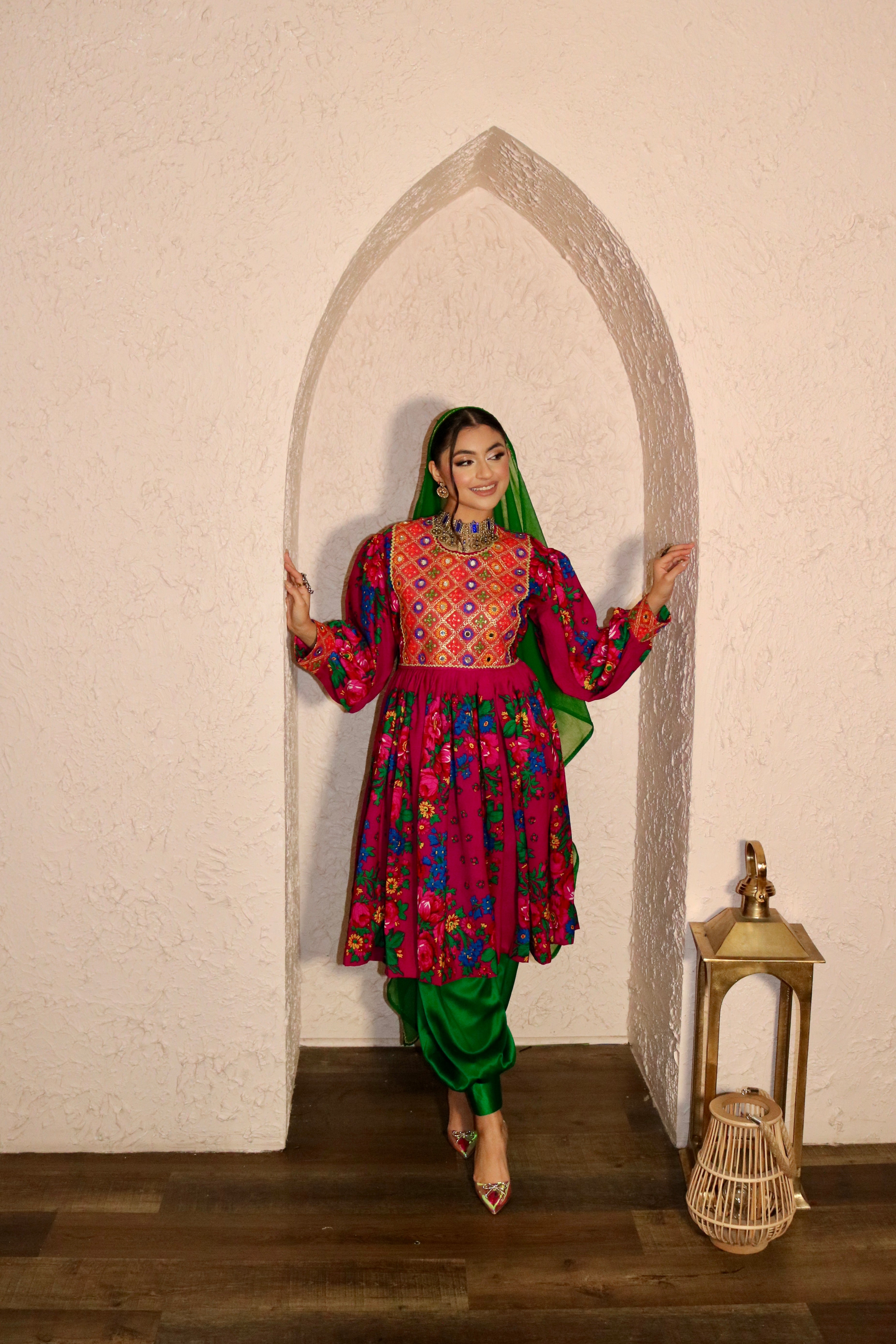 Morsal Afghan Kuchi Dress (pink)