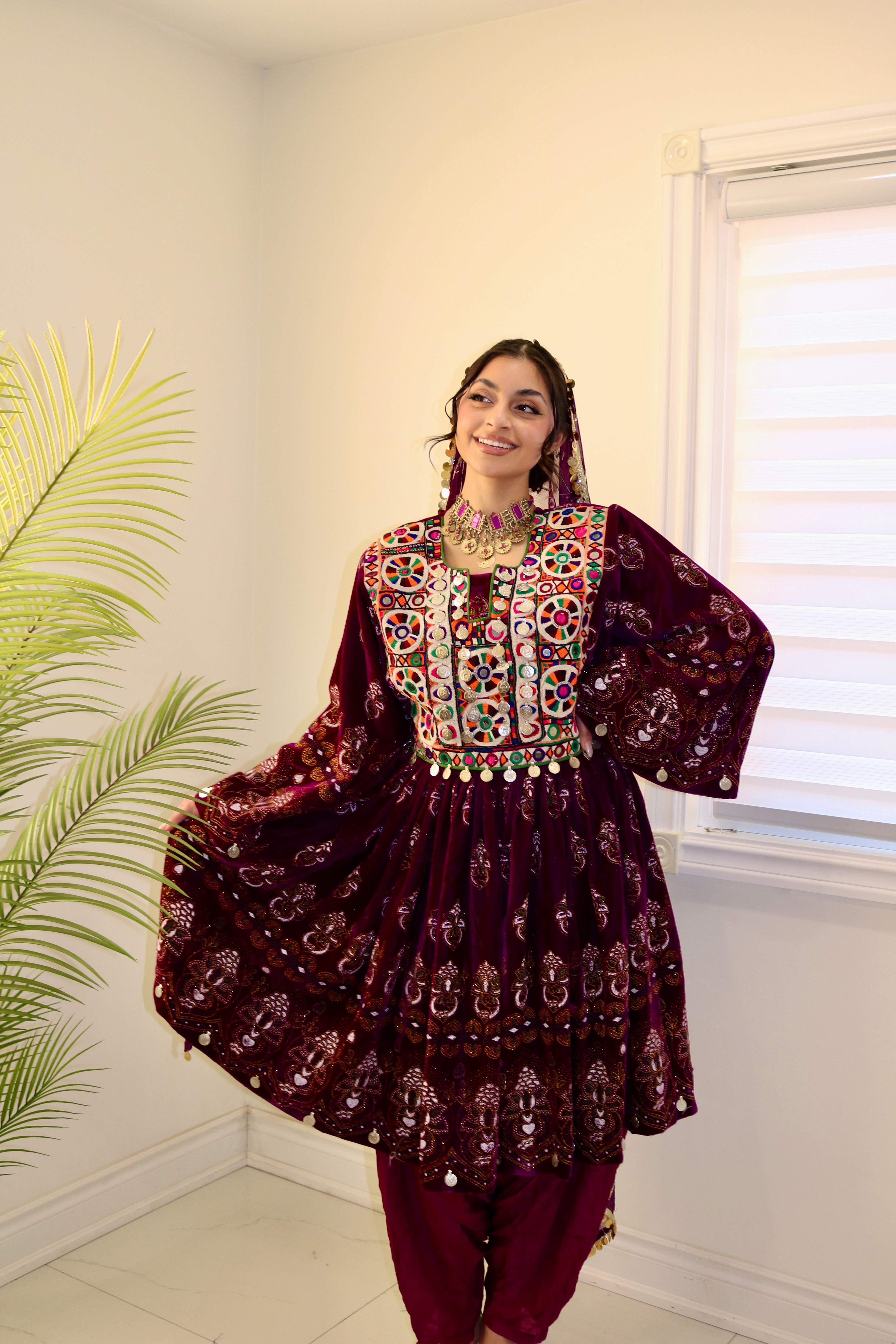 Wahida Afghan Kuchi Dress (pink)