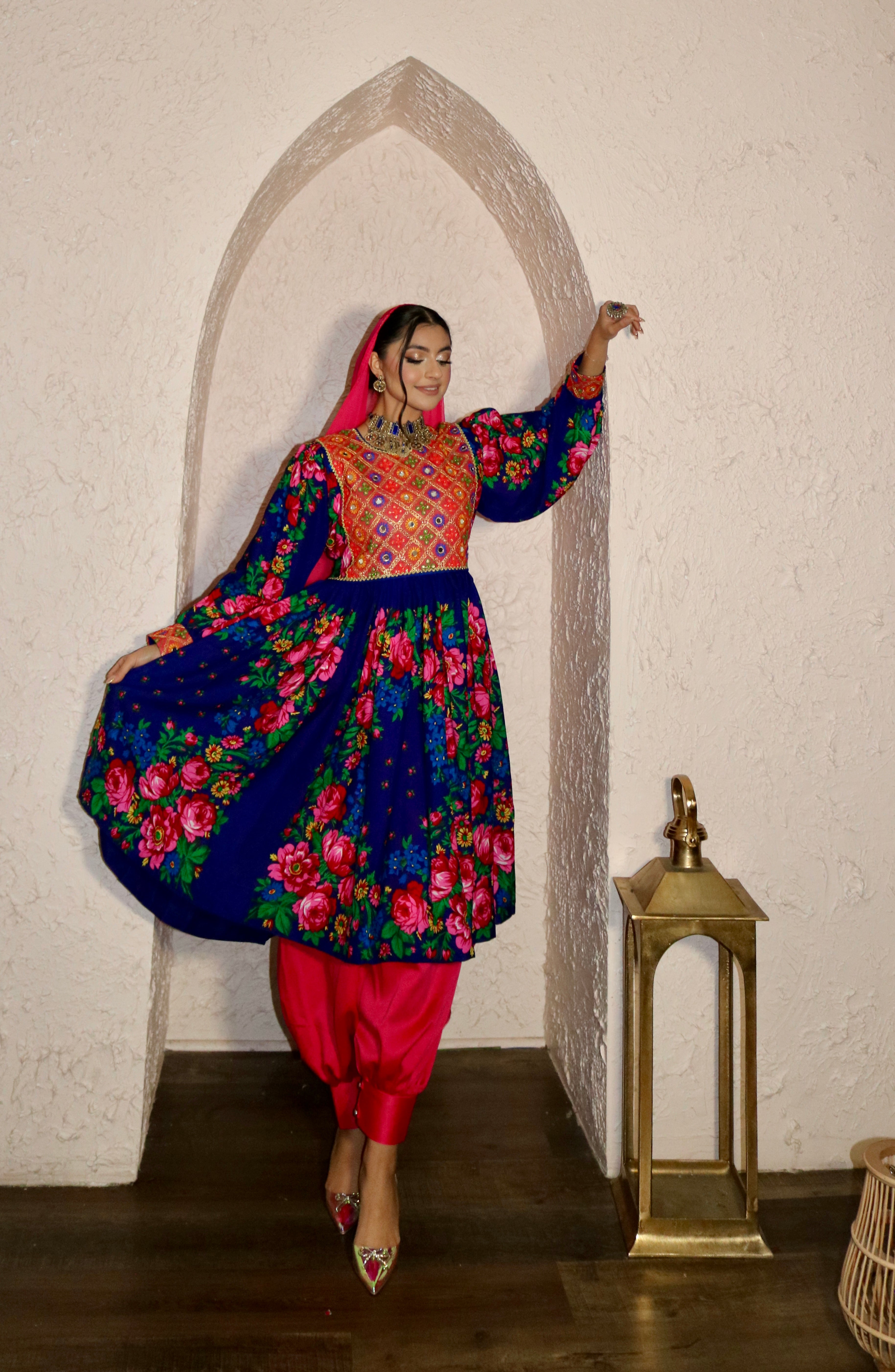 Morsal Afghan Kuchi Dress (royal blue)