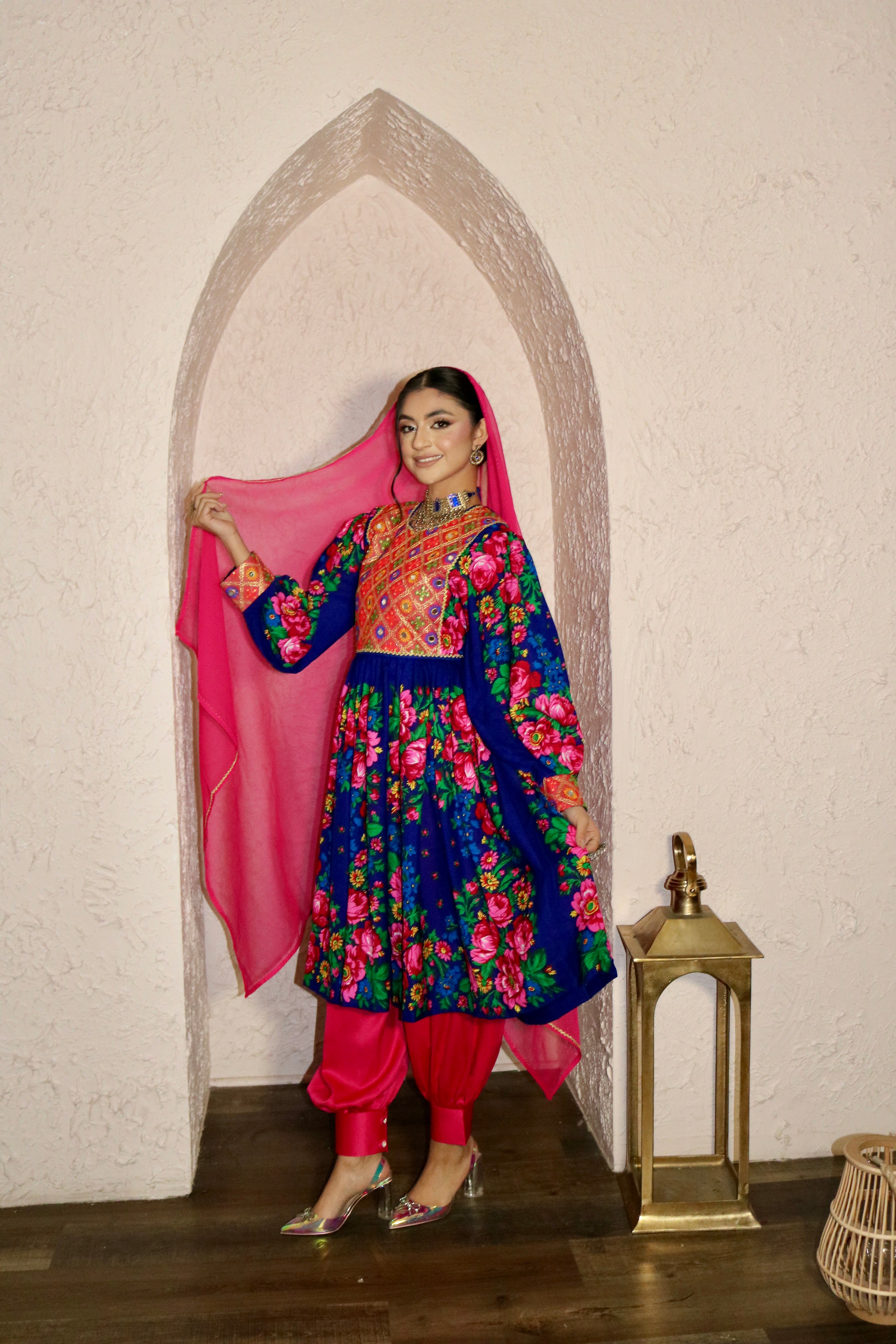 Morsal Afghan Kuchi Dress (royal blue)