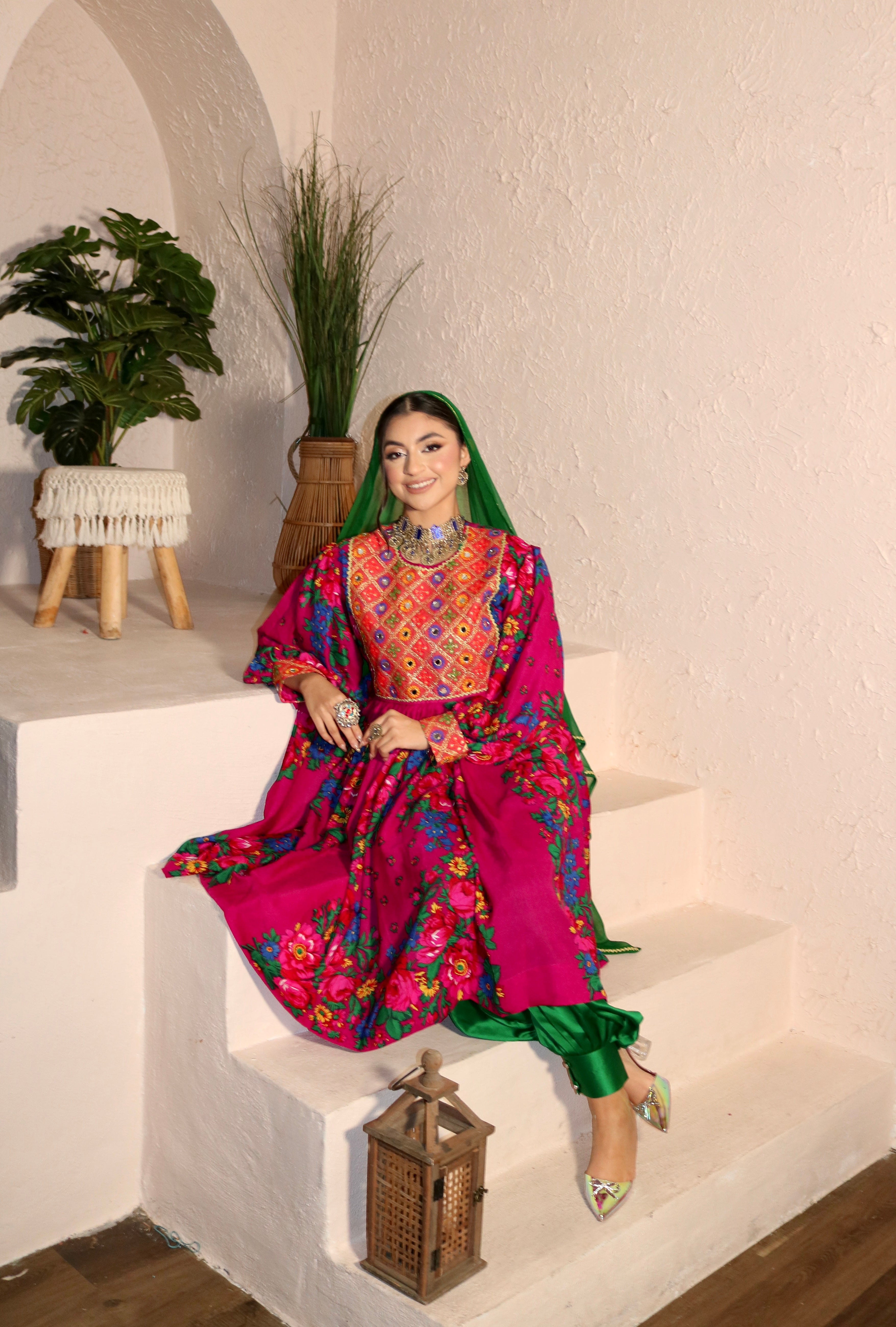 Morsal Afghan Kuchi Dress (pink)