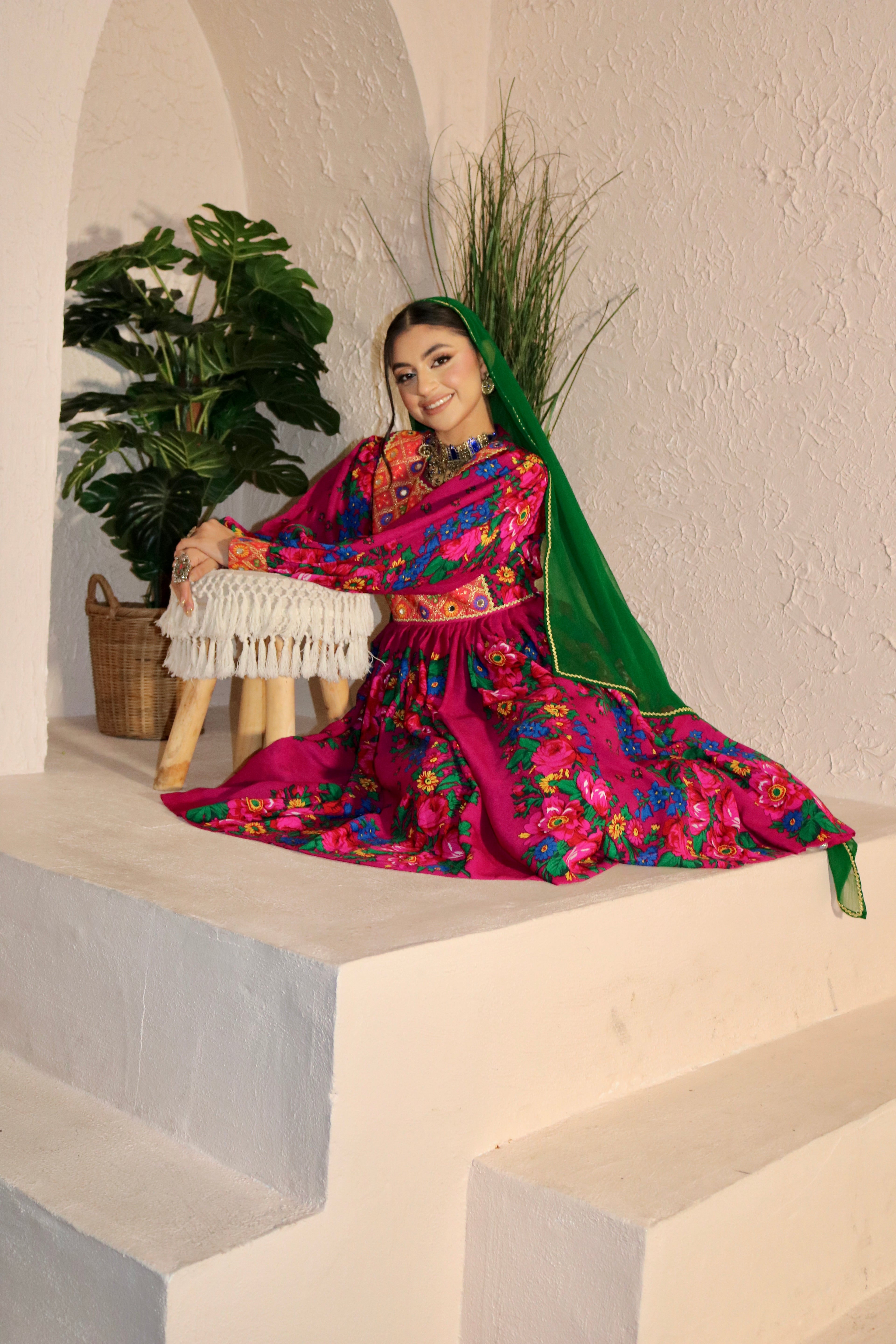 Morsal Afghan Kuchi Dress (pink)