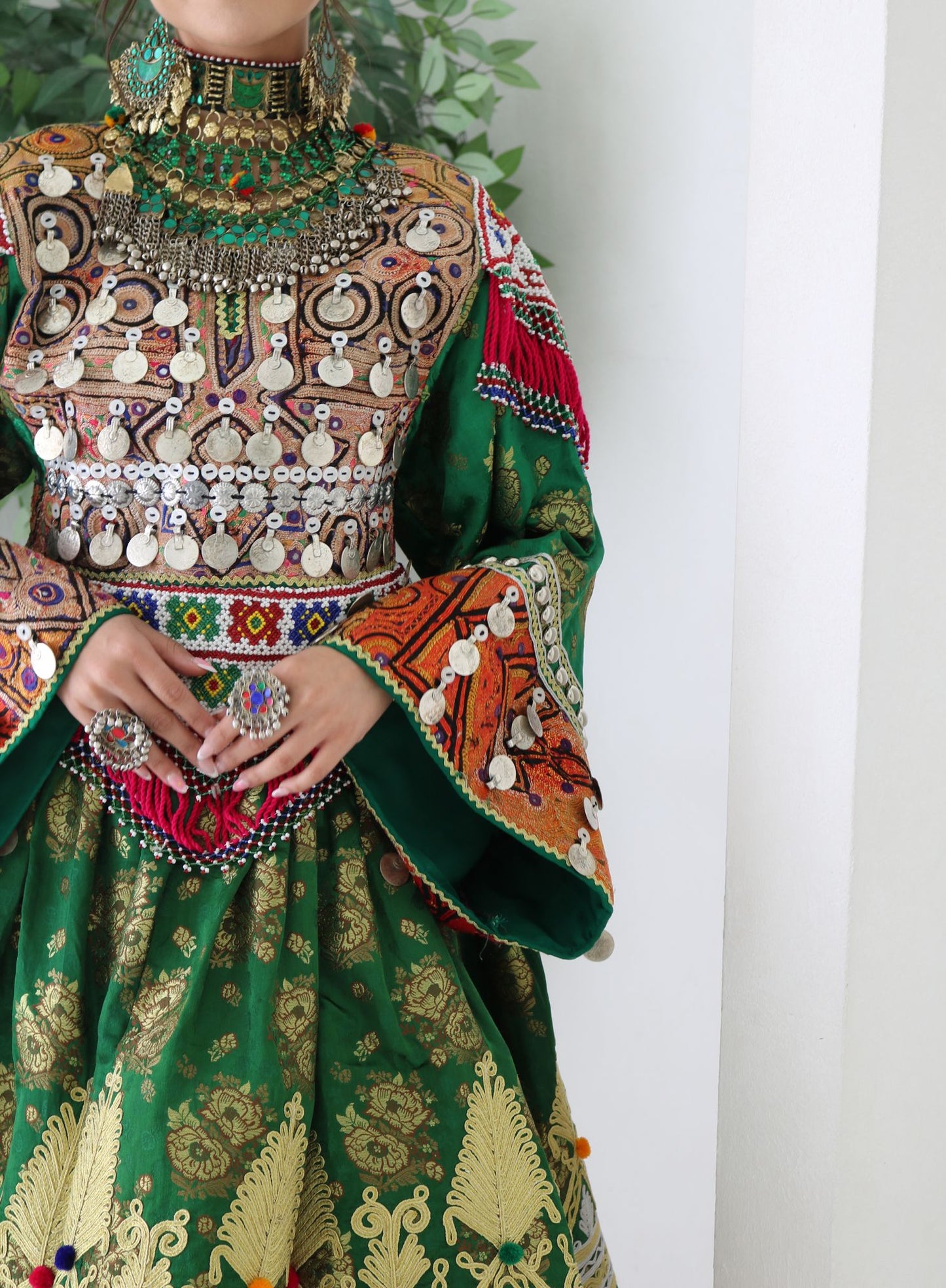Farzana Afghan Kuchi Dress (Green)