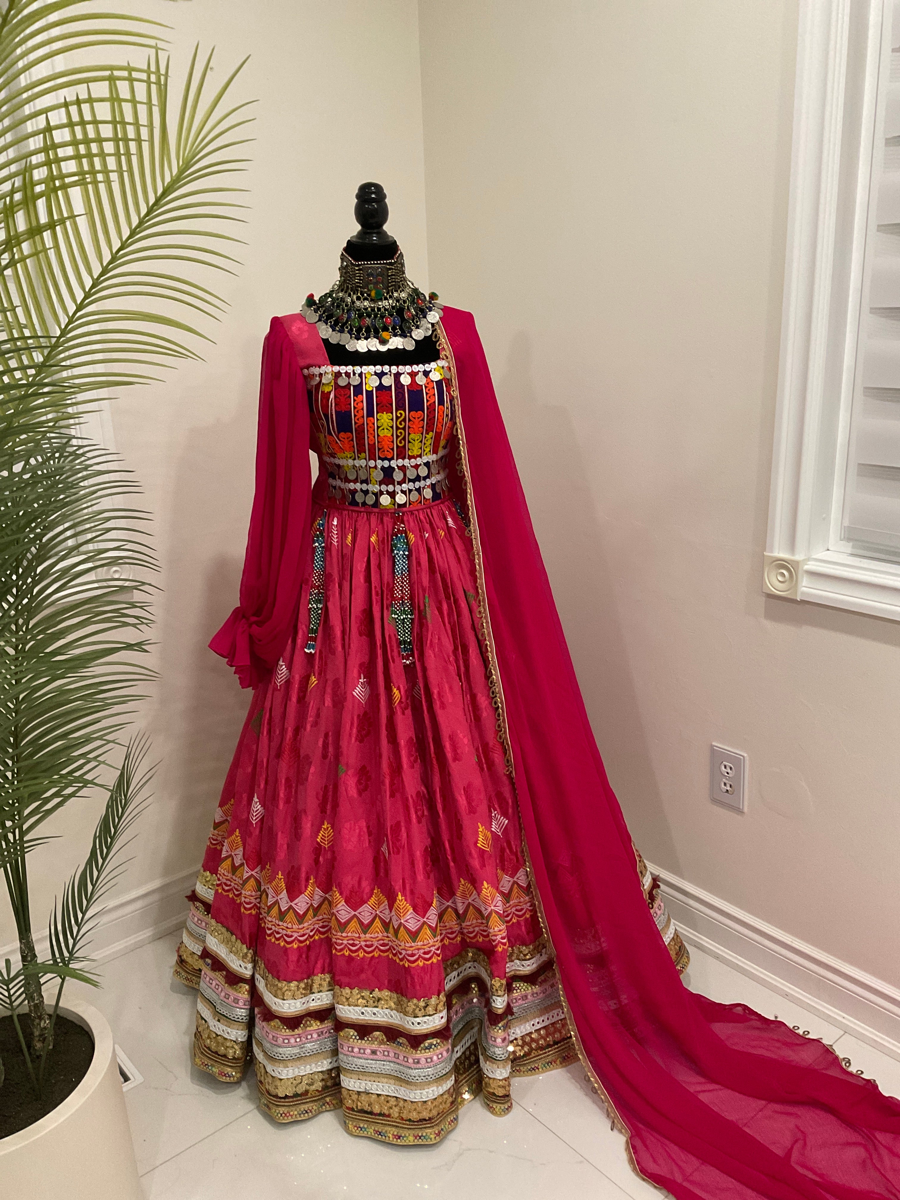 Nelofar Afghan Kuchi Dress - Pink