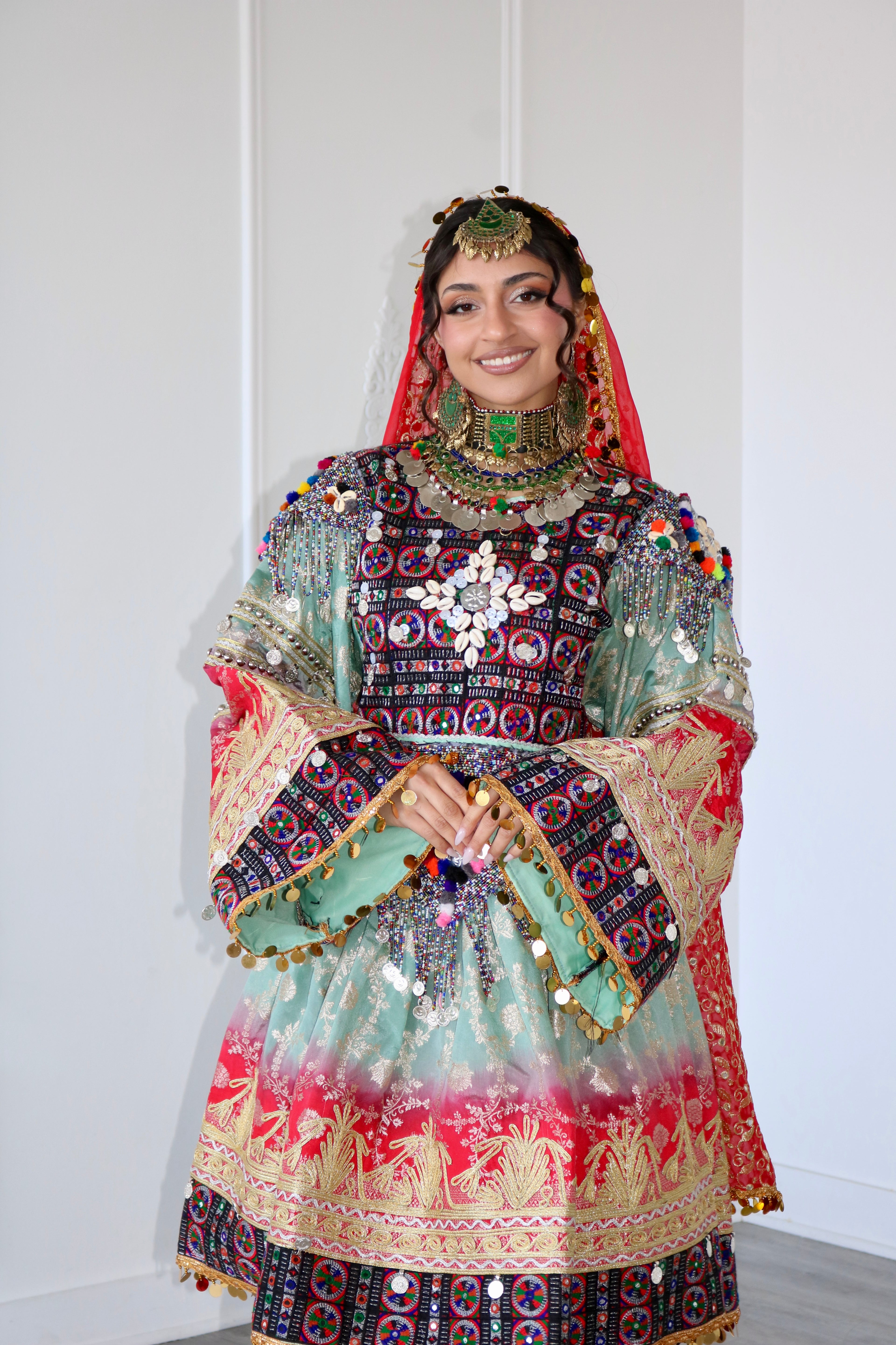 Afghan Kuchi Dress (blue/red)