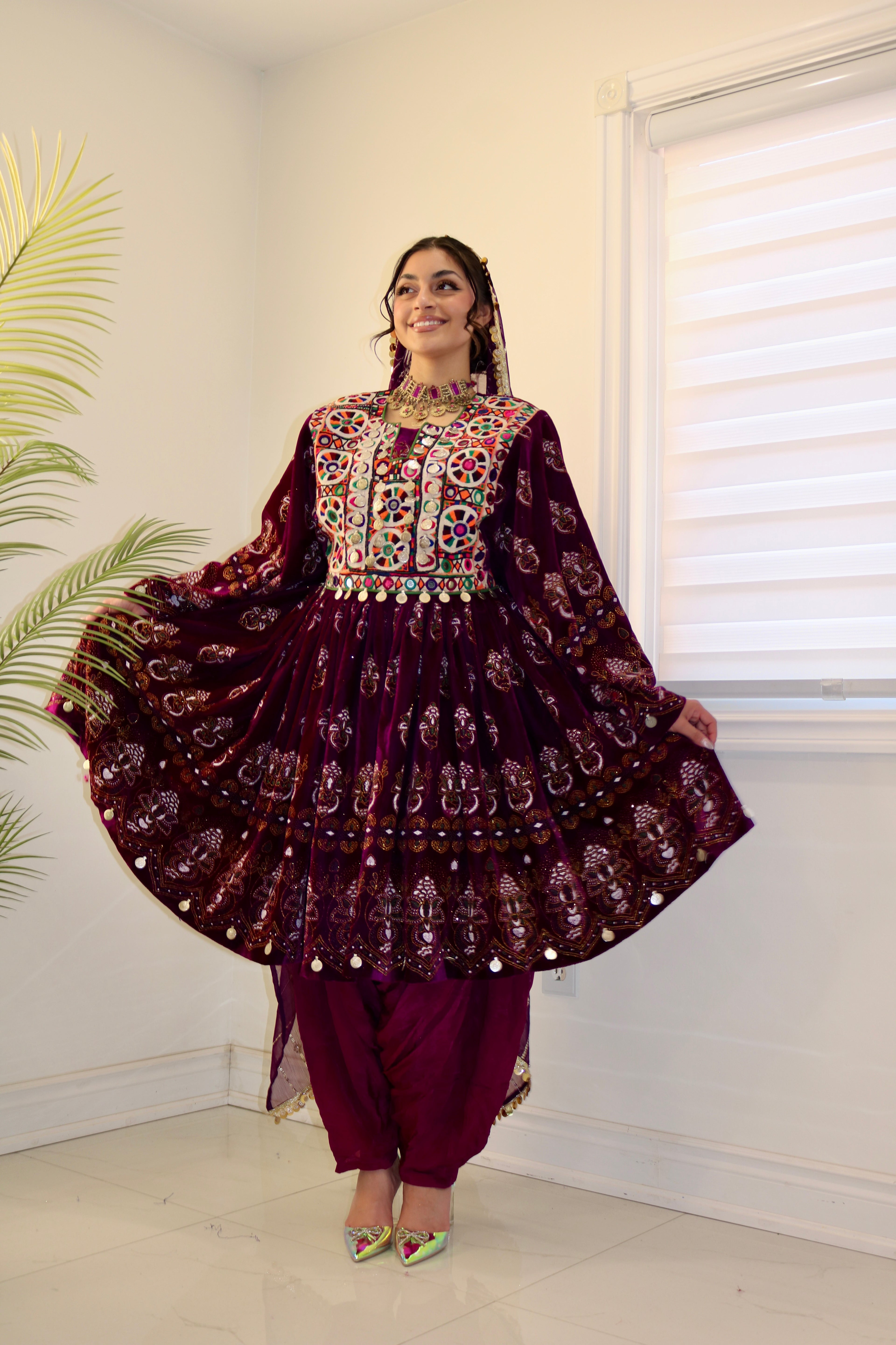 Wahida Afghan Kuchi Dress (pink)