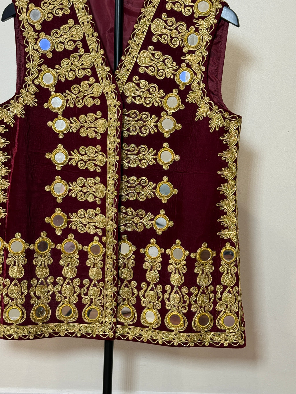Afghan Kuchi Dress vest maroon