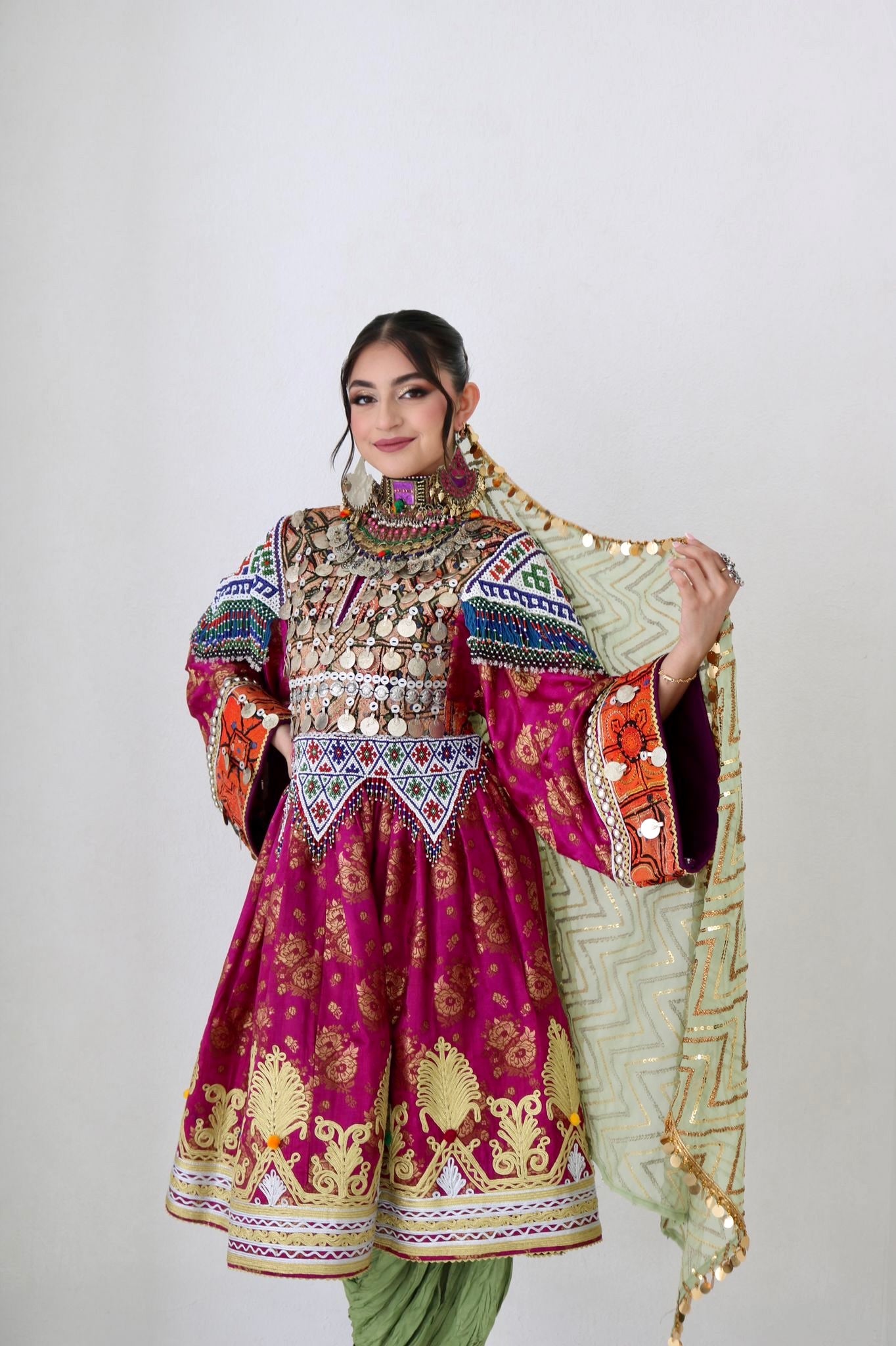 Farzana Afghan Kuchi Dress (purple)