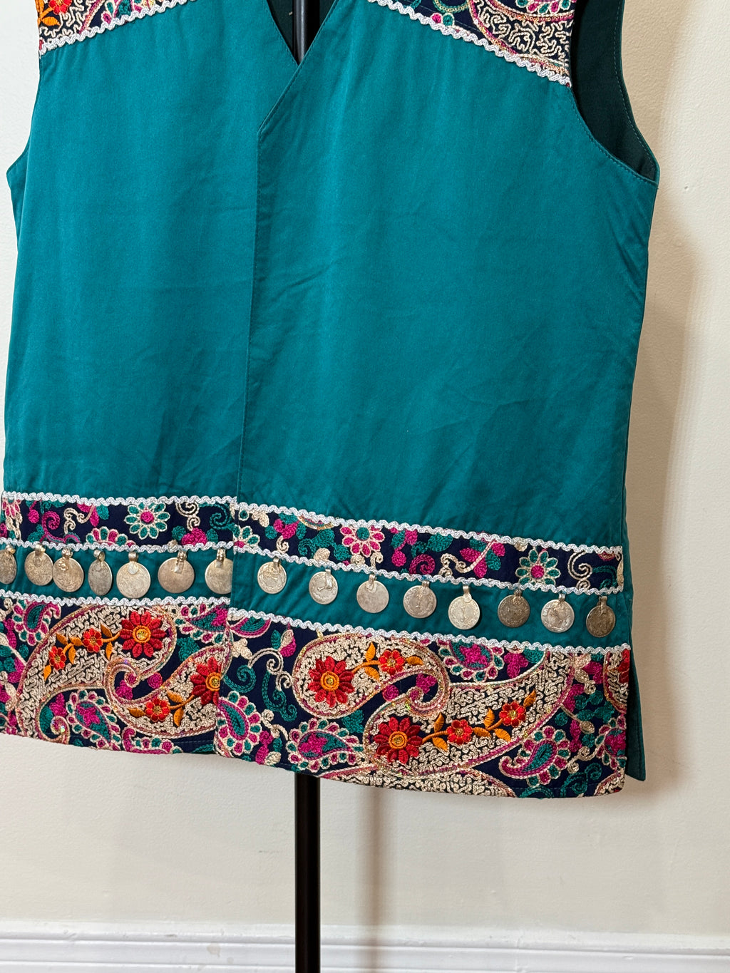 Afghan Kuchi Dress vest sea green