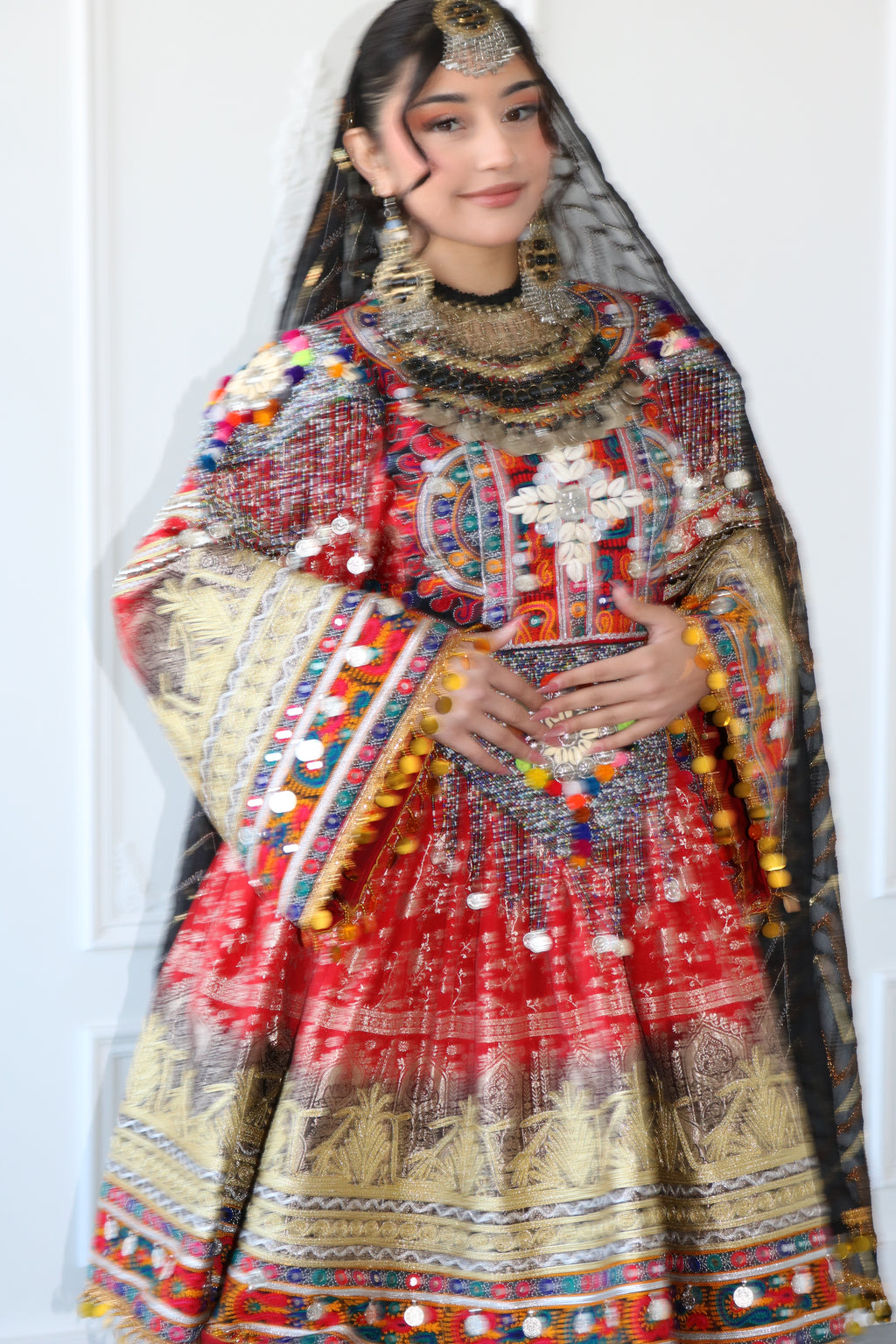Afghan Kuchi Dress (red/black)