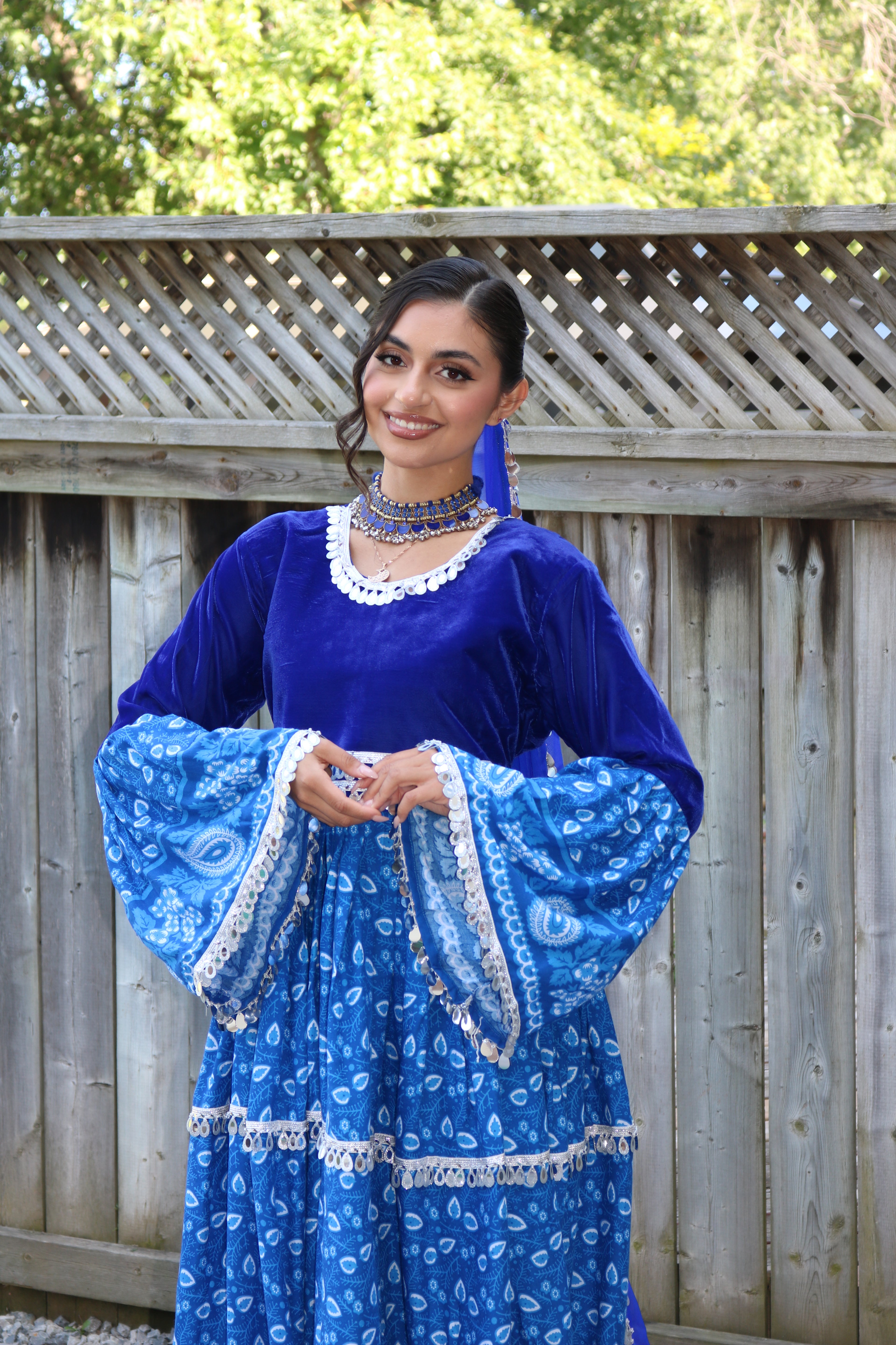 Sarah Afghan Kuchi Dress ( blue)