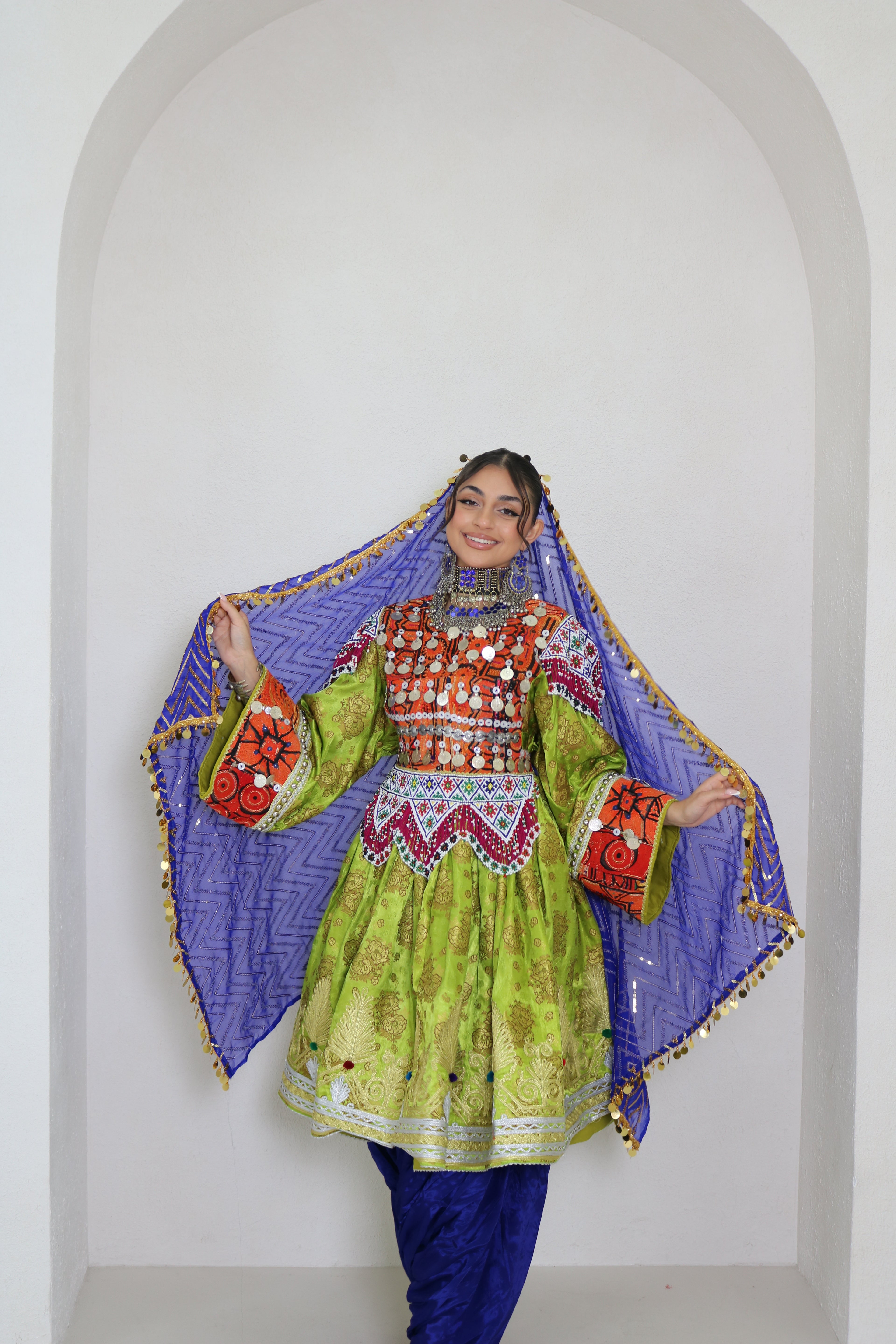 Farzana Afghan Kuchi Dress (mint green)