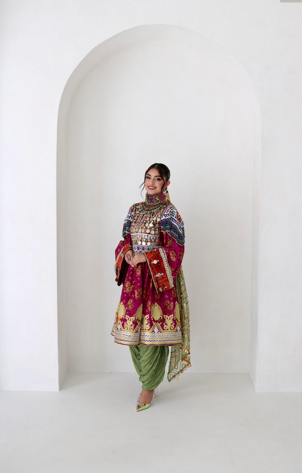 Farzana Afghan Kuchi Dress (purple)