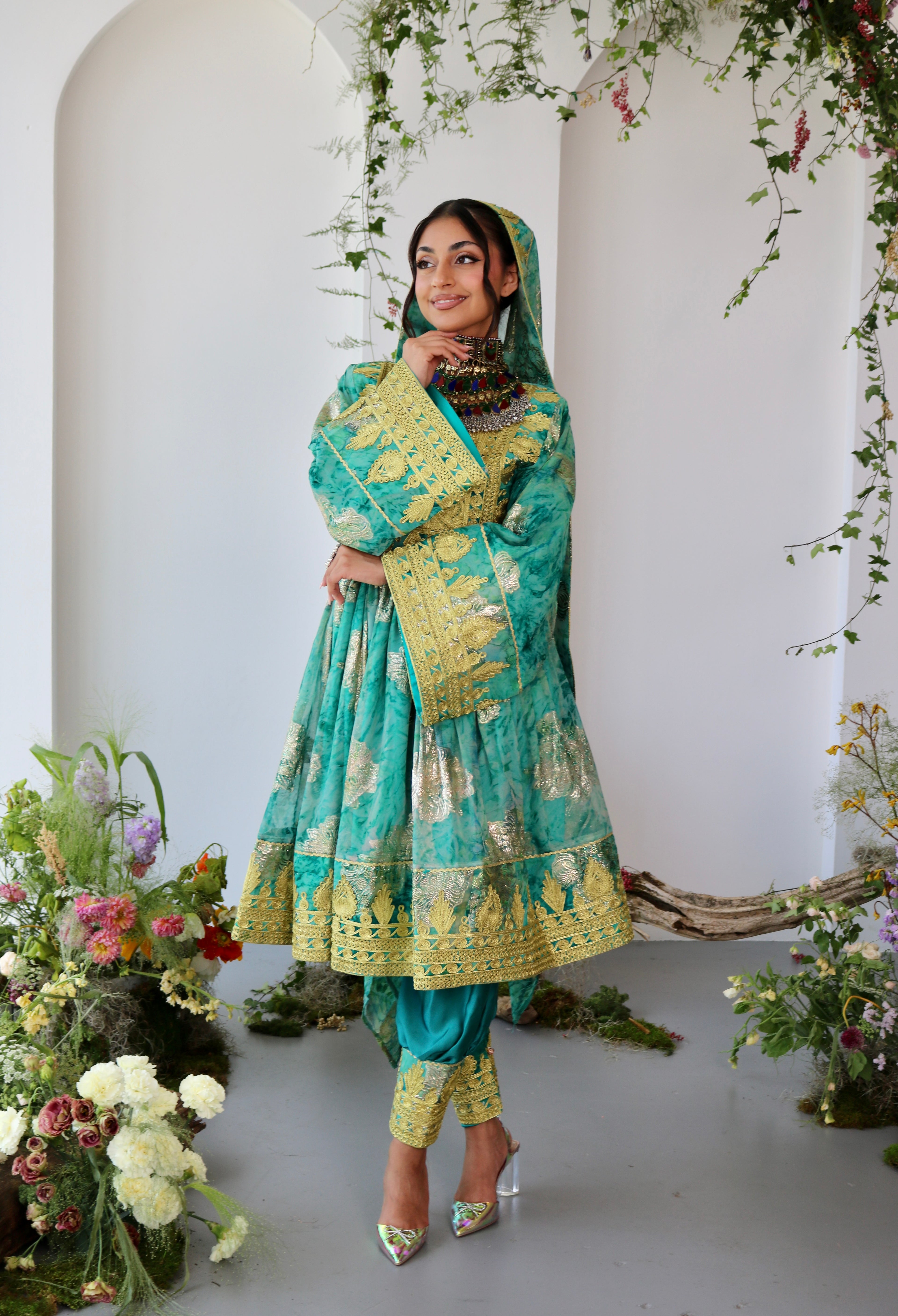 Farah Afghan Kuchi Dress (blue)