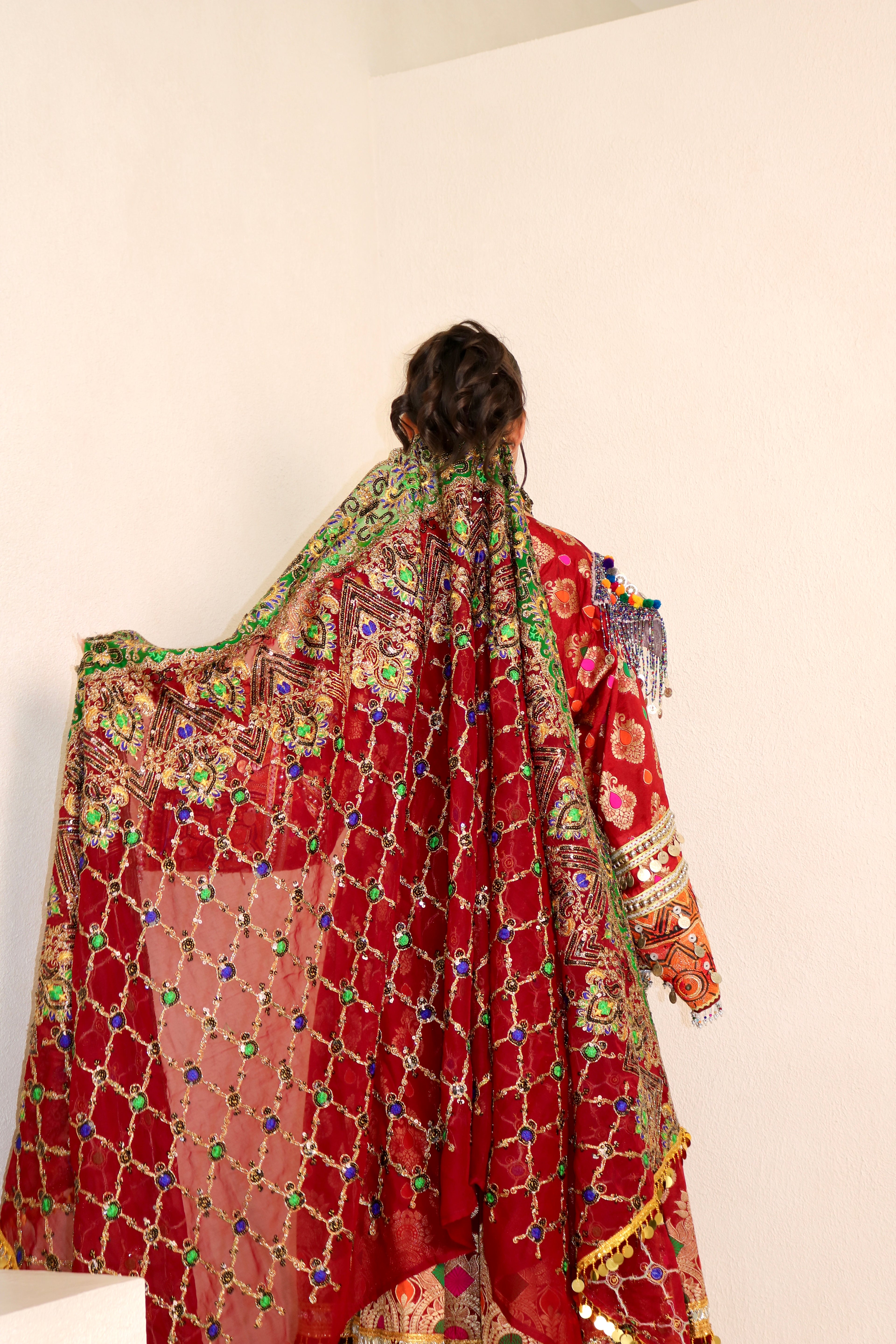 Mursal Afghan Kuchi Dress (maroon)