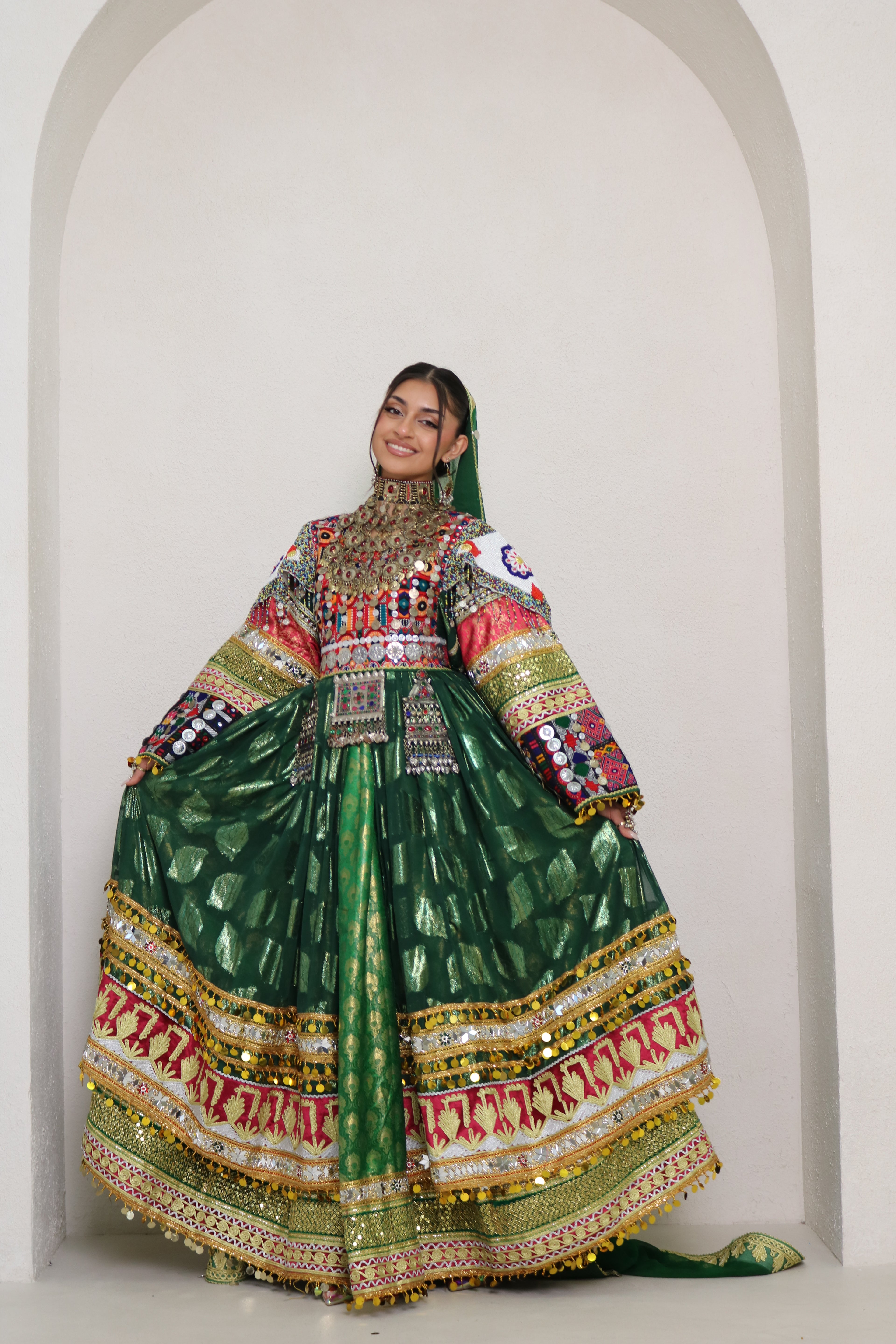 Maria Green Afghan Kuchi Dress