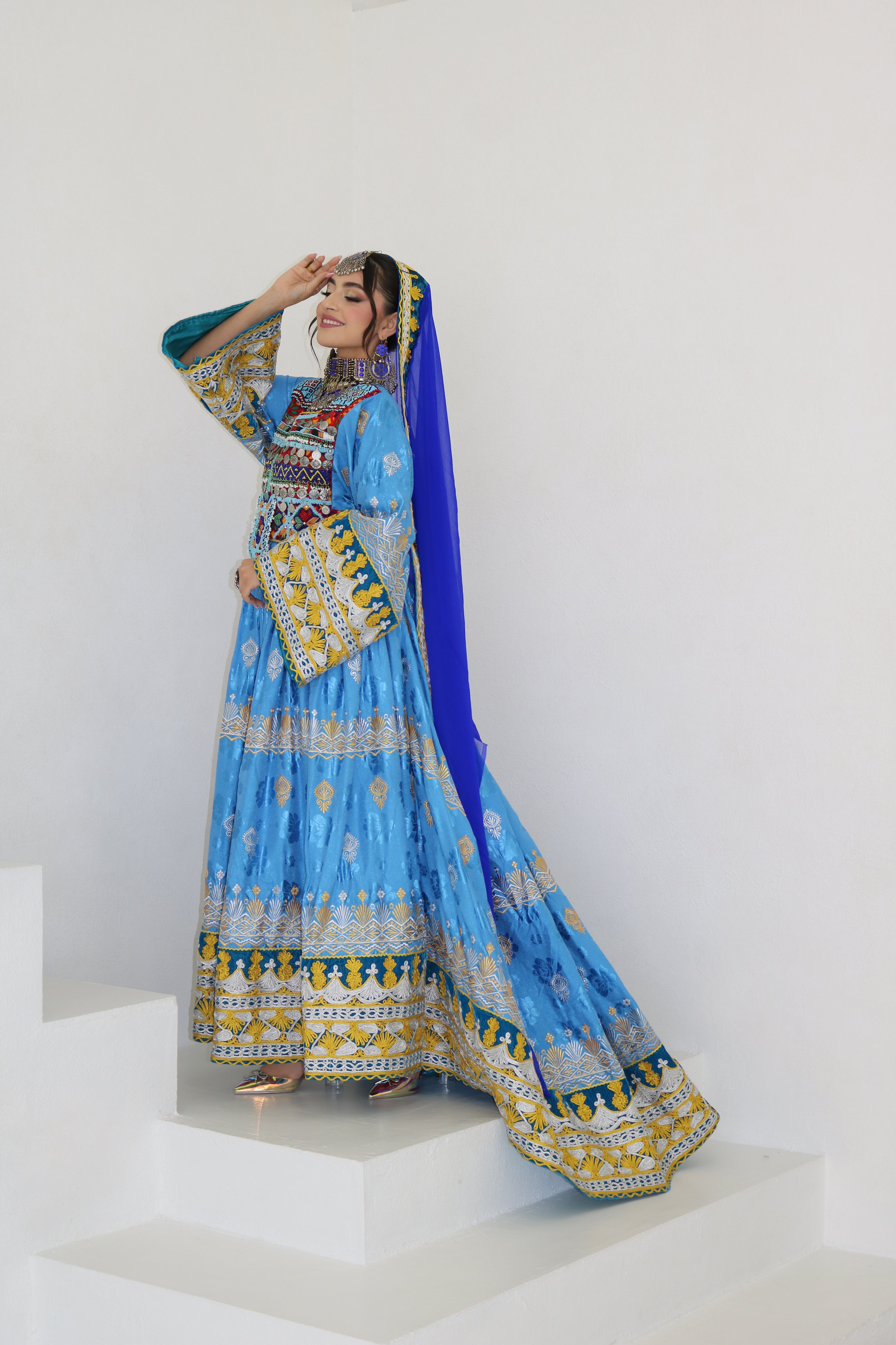 Zarmina Afghan Kuchi Dress (blue)