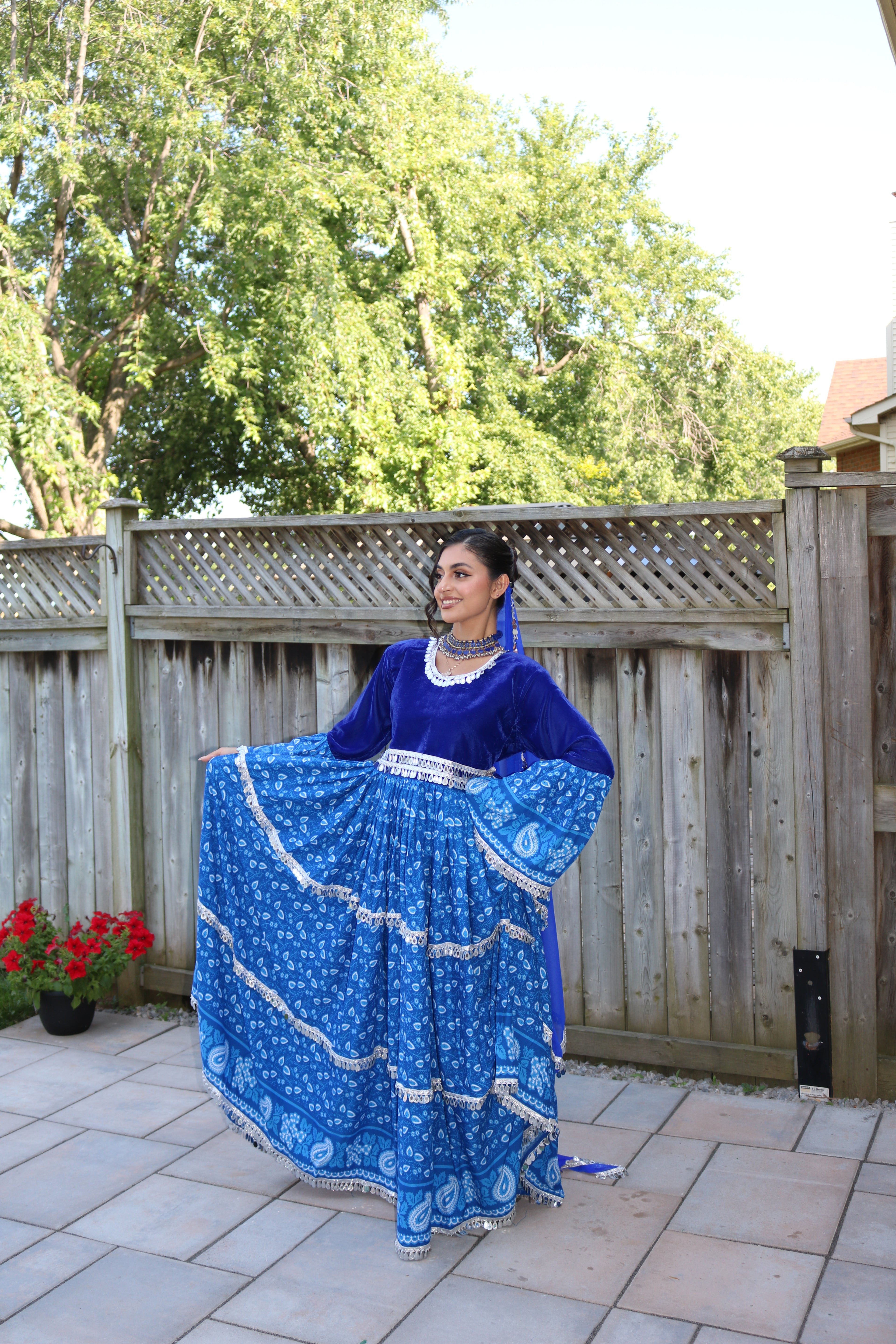Sarah Afghan Kuchi Dress ( blue)
