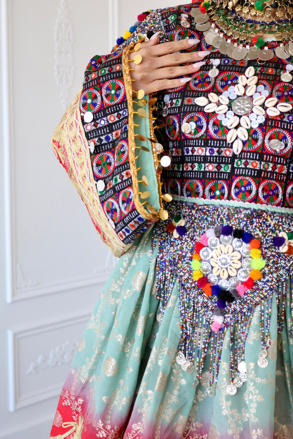 Afghan Kuchi Dress (blue/red)