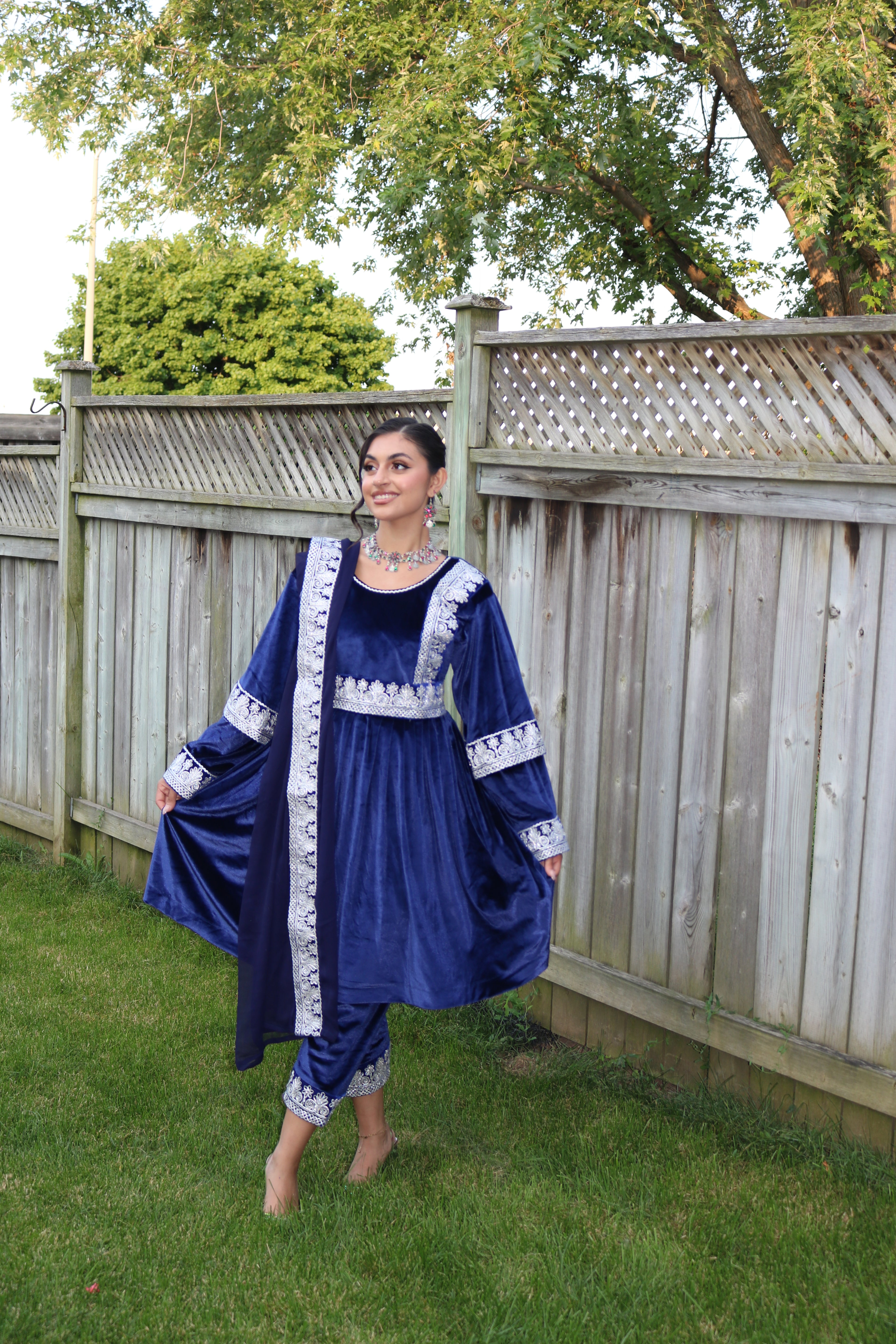 Shabana Afghan Kuchi Dress (royal blue)