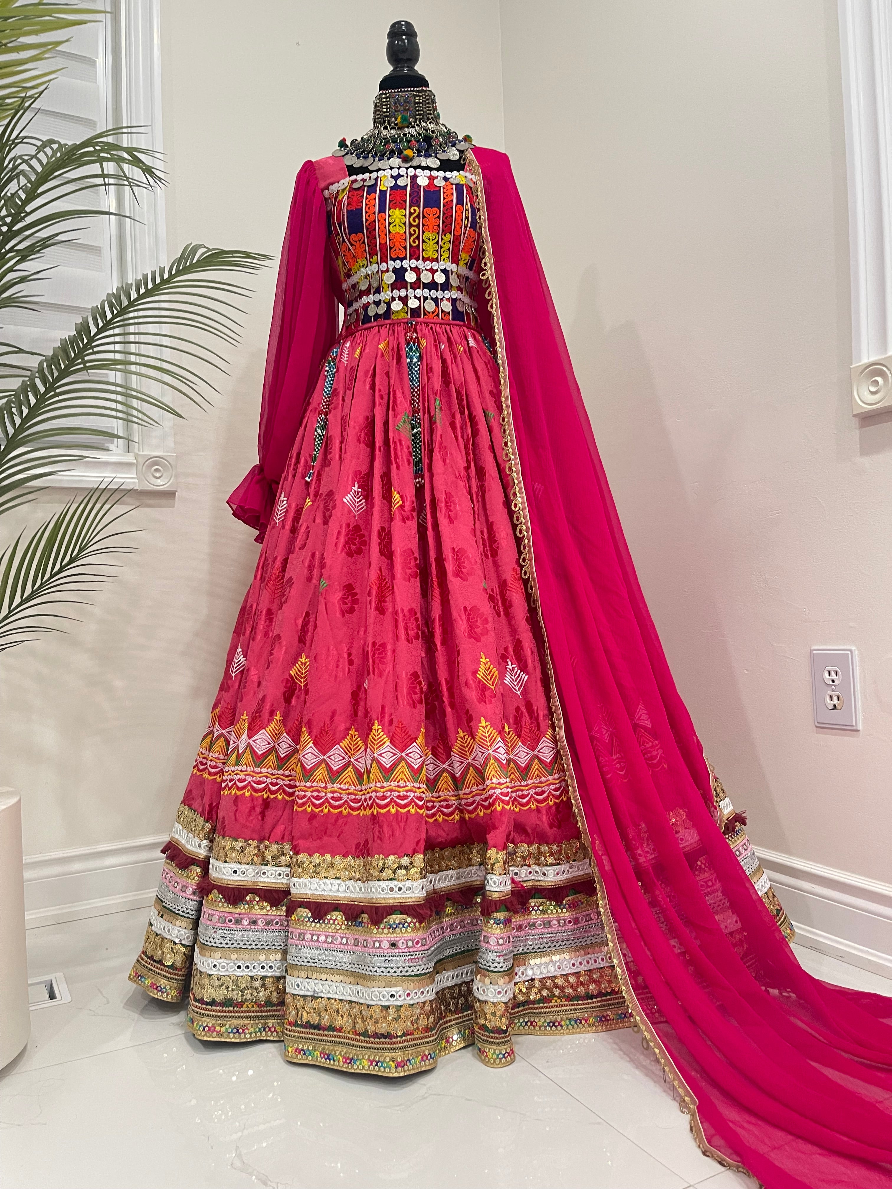 Nelofar Afghan Kuchi Dress - Pink