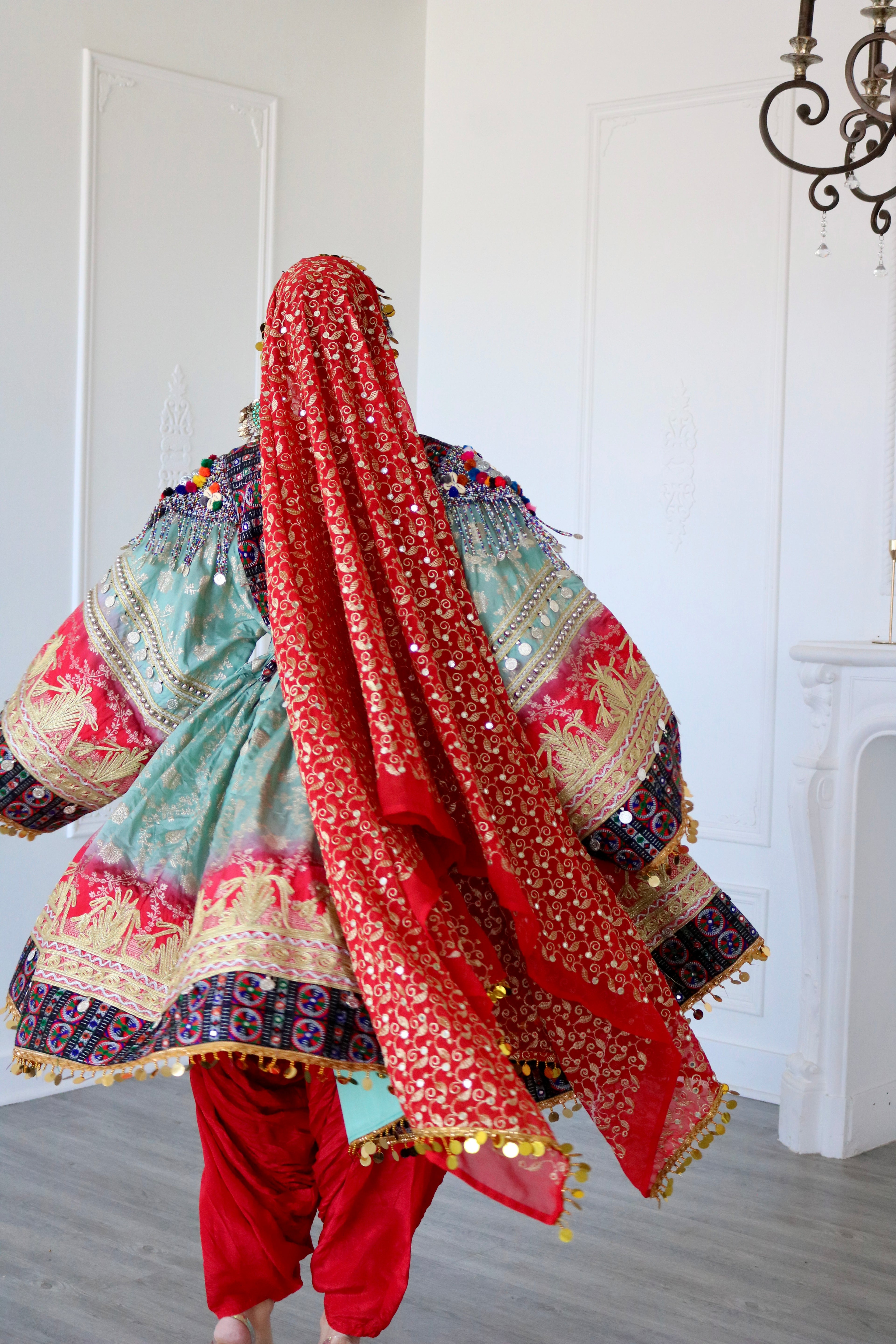 Afghan Kuchi Dress (blue/red)