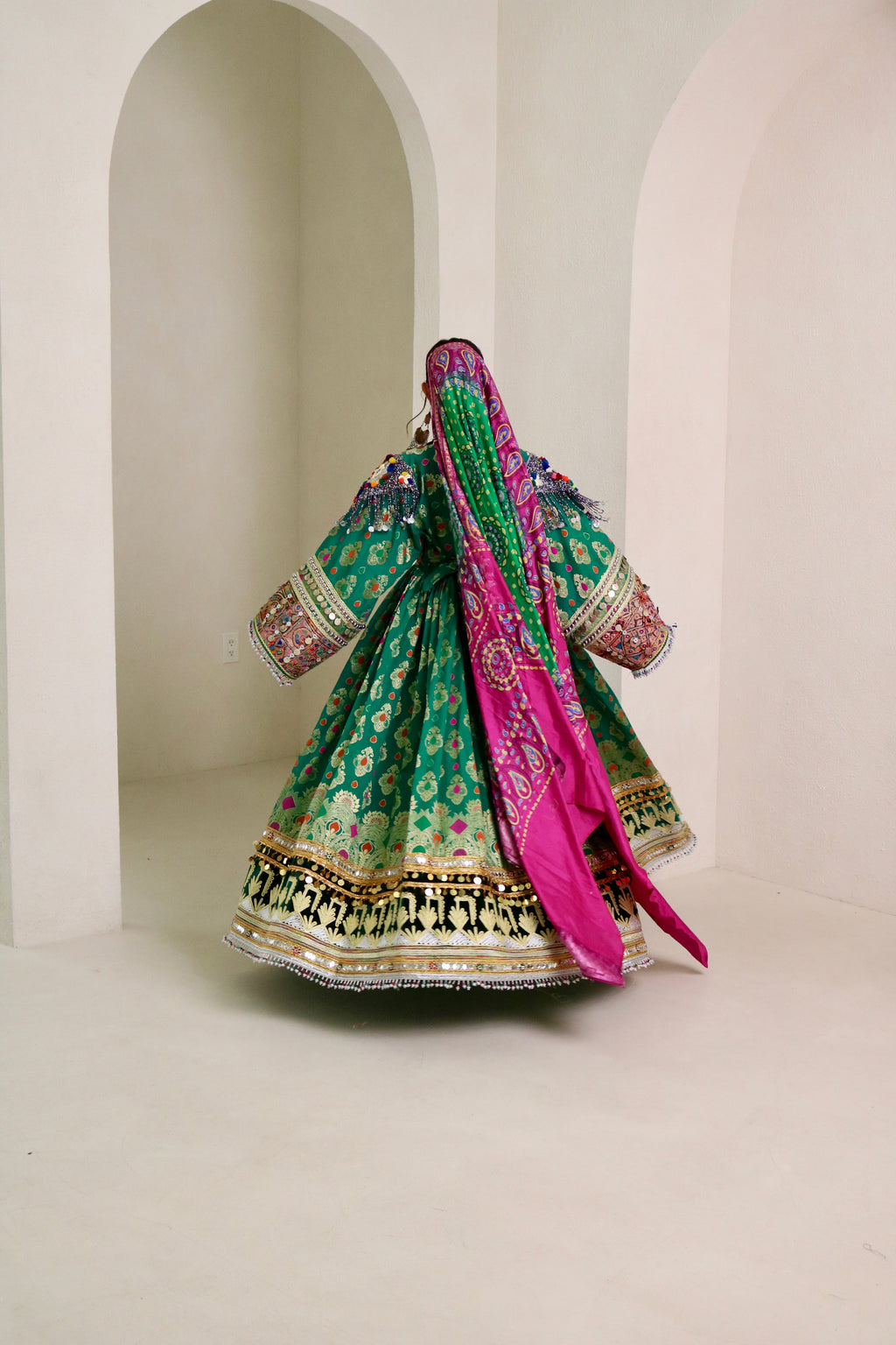 Mursal Afghan Kuchi Dress (green)