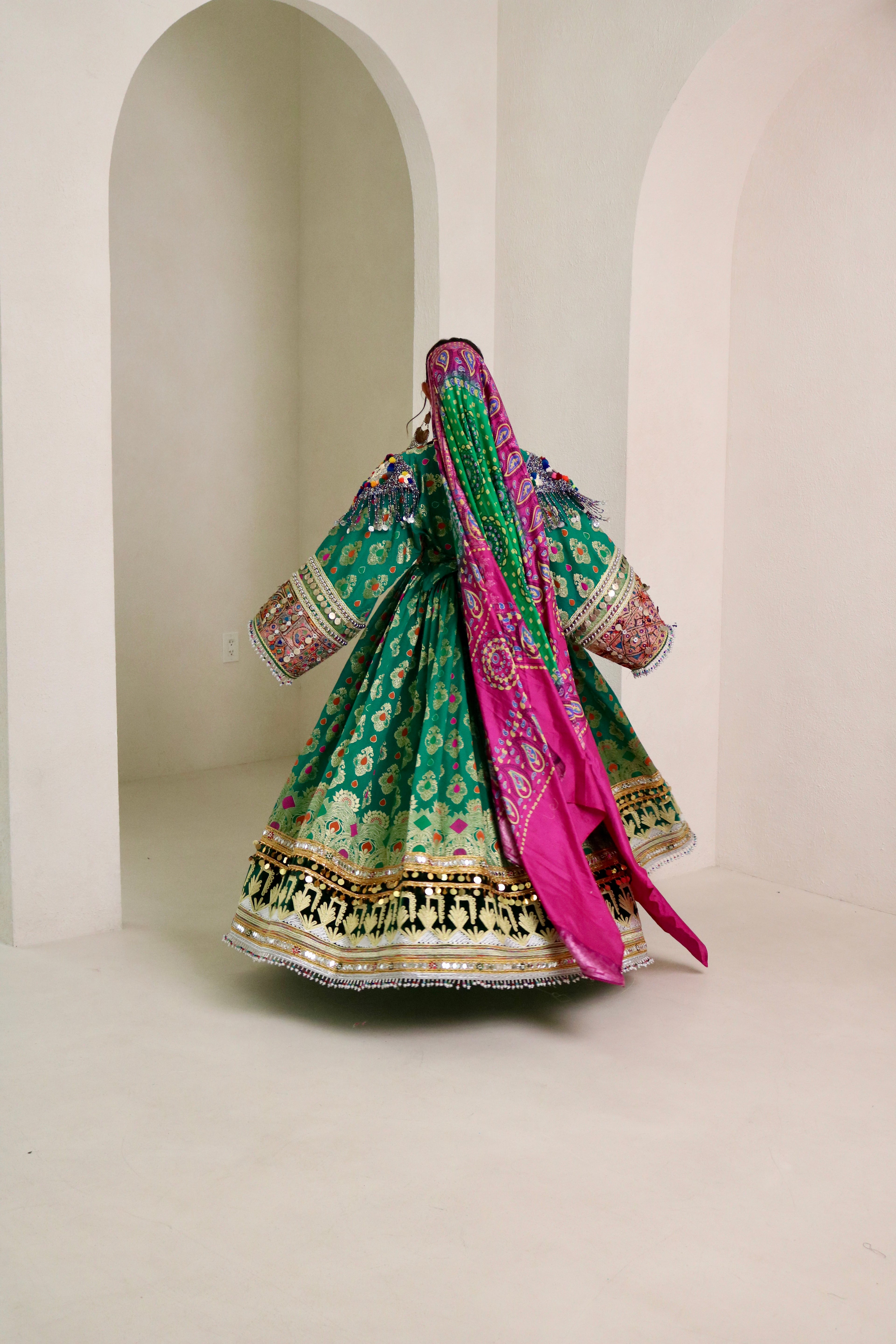 Mursal Afghan Kuchi Dress (green)