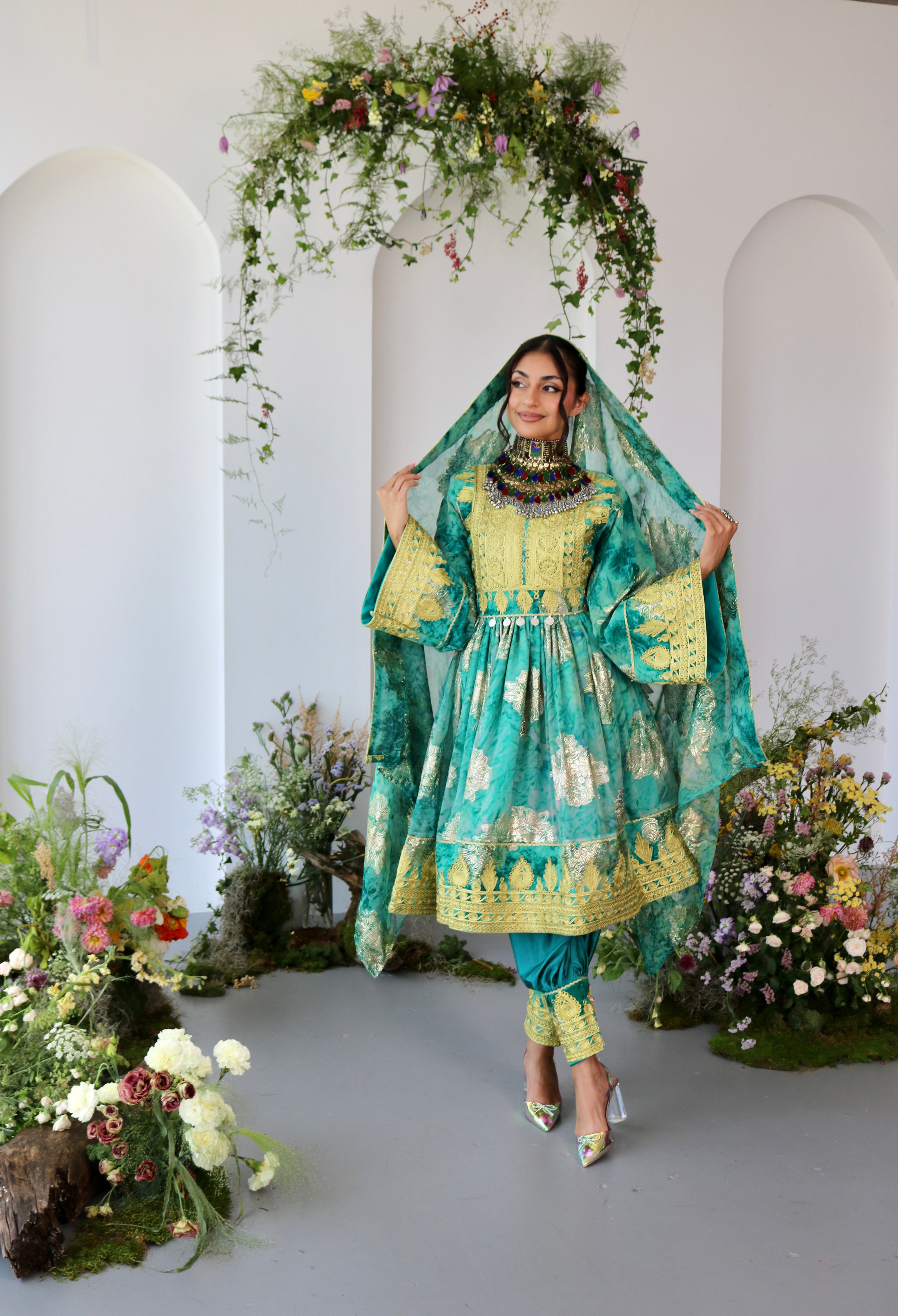 Farah Afghan Kuchi Dress (blue)