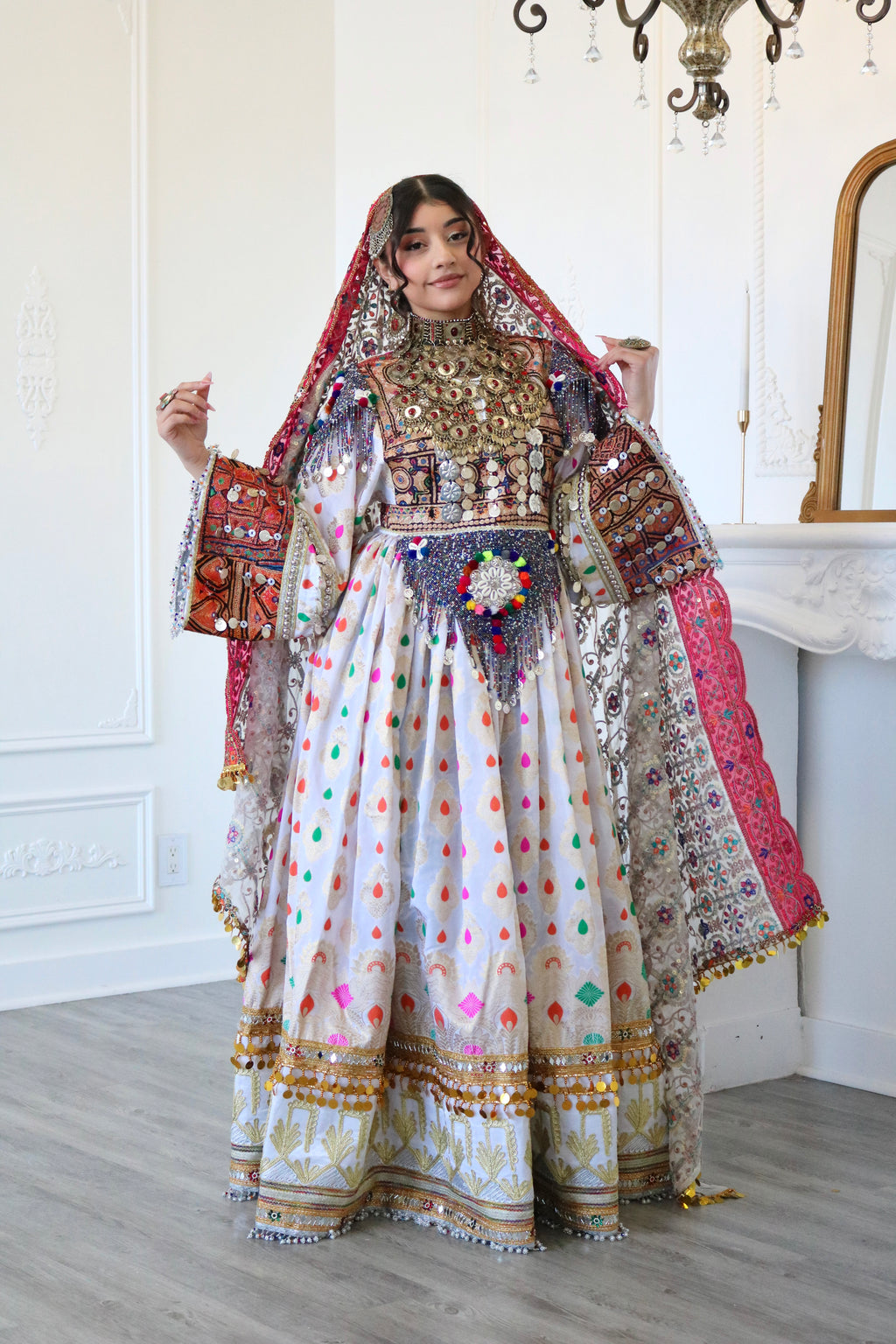 Mursal Afghan Kuchi Dress (white)