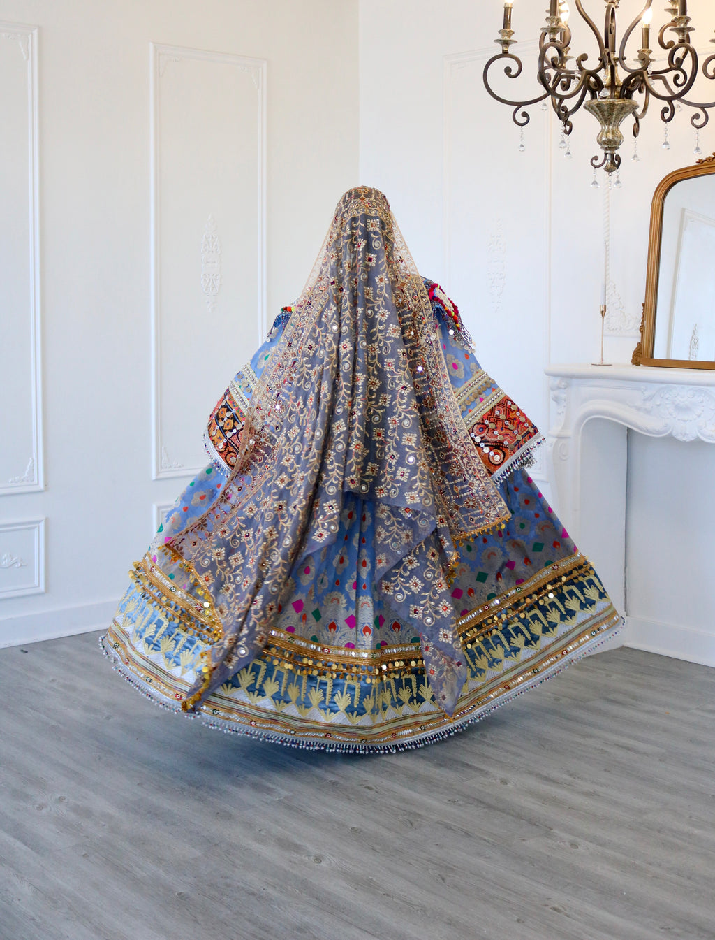 Mursal Afghan Kuchi Dress (blue/gray)