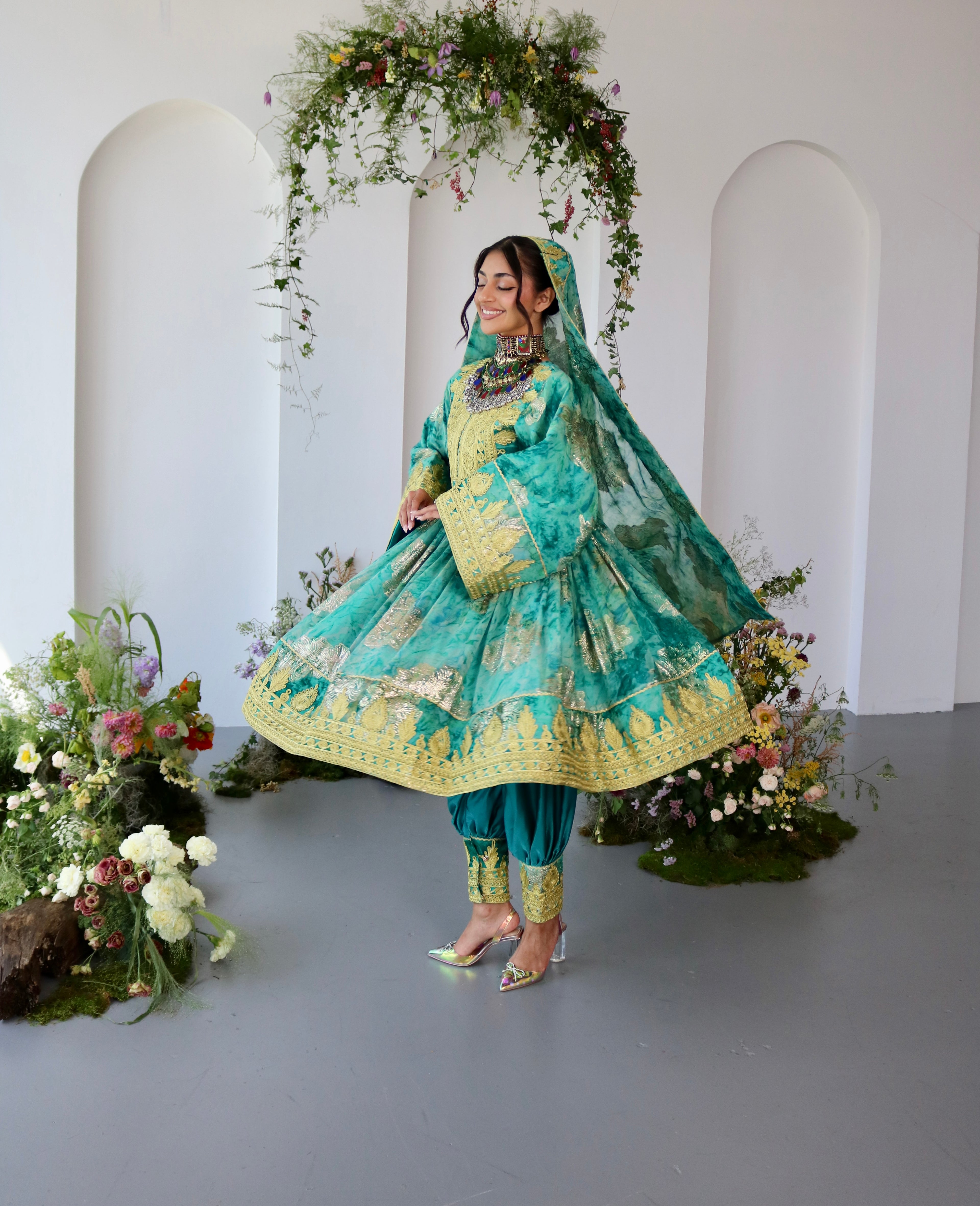 Farah Afghan Kuchi Dress (blue)