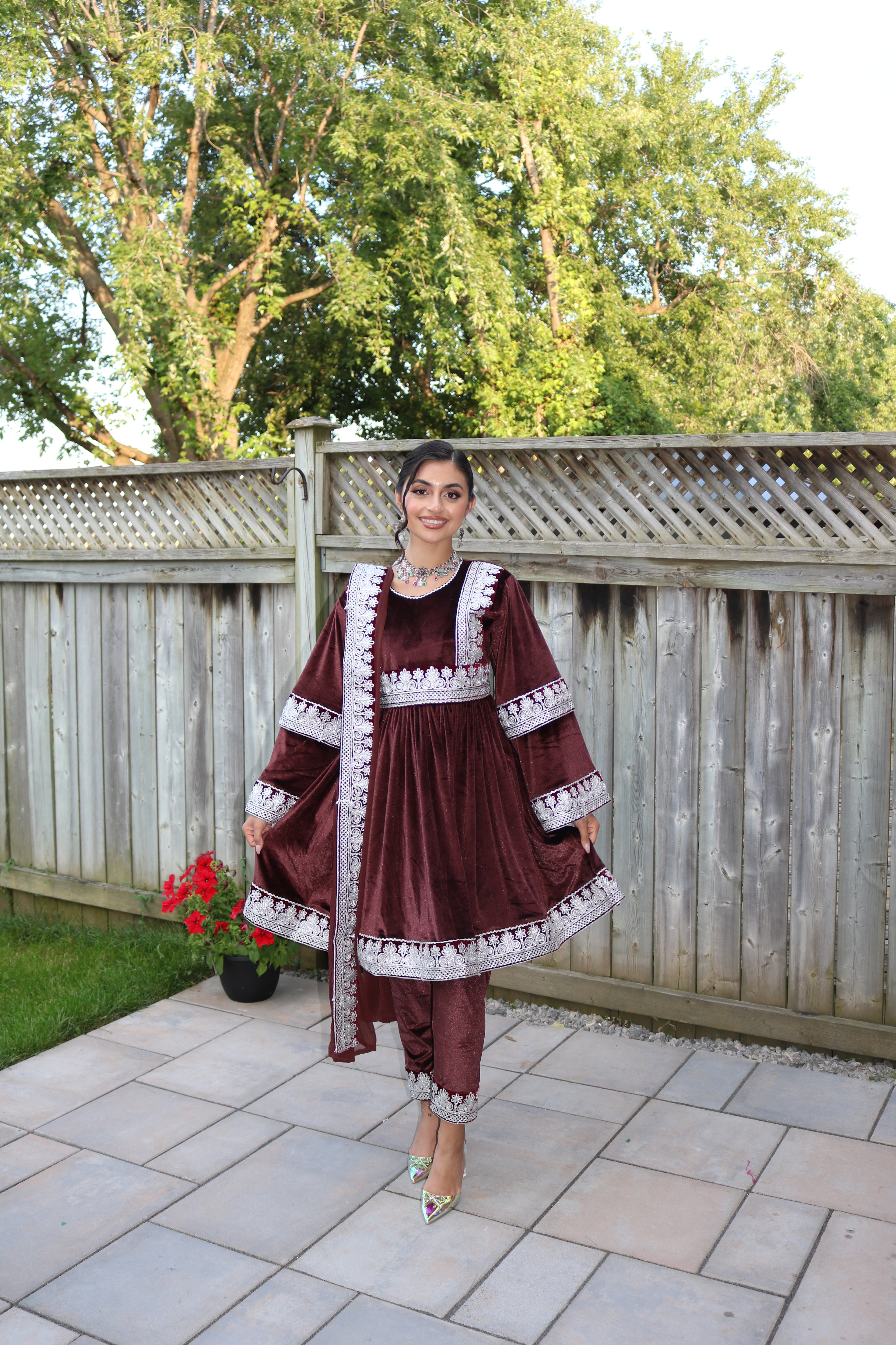 Shabana Afghan Kuchi Dress (brown)