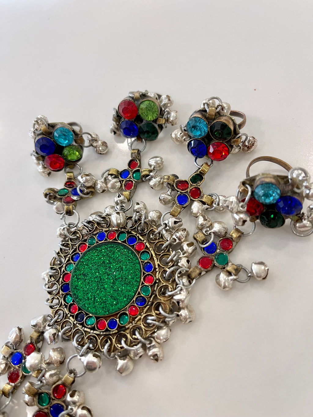 Afghan Handmade Bangle Cuff Bangles With multicolour finger Rings