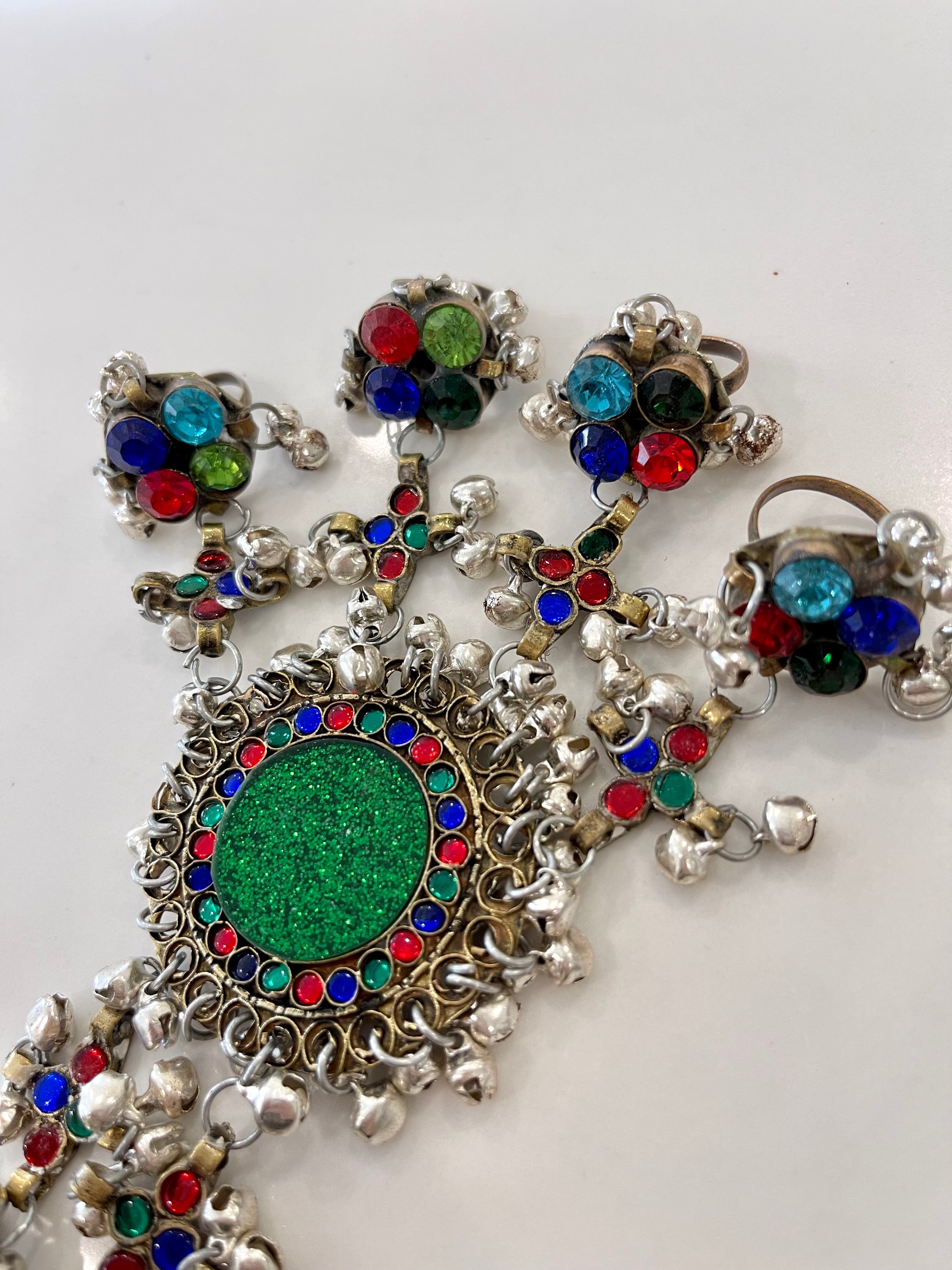 Afghan Handmade Bangle Cuff Bangles With multicolour finger Rings