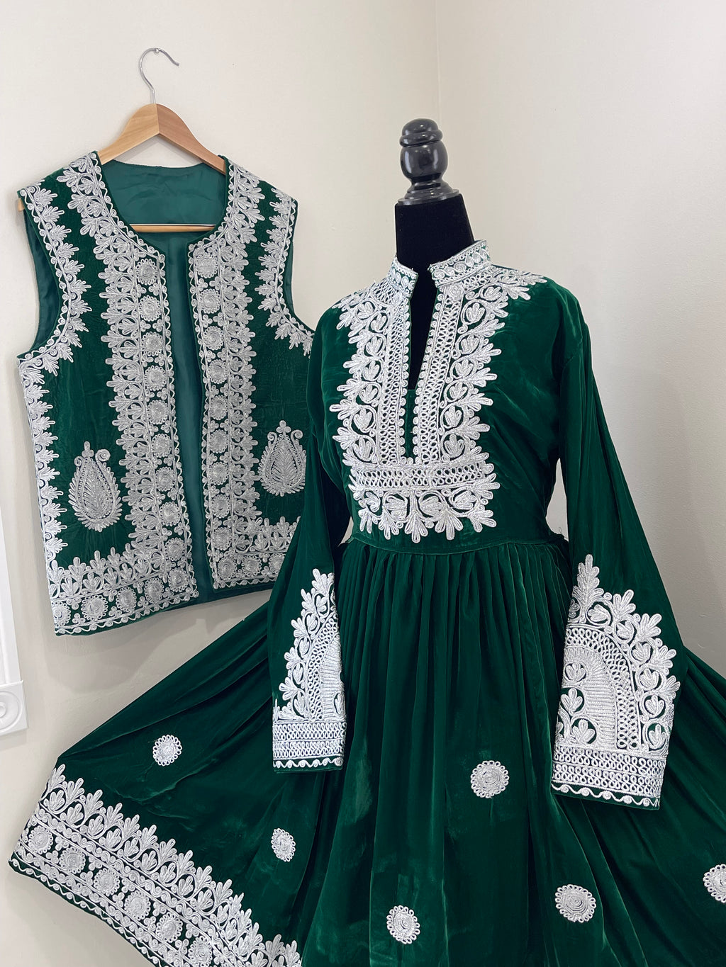 Nel Afghan Kuchi Dress Green