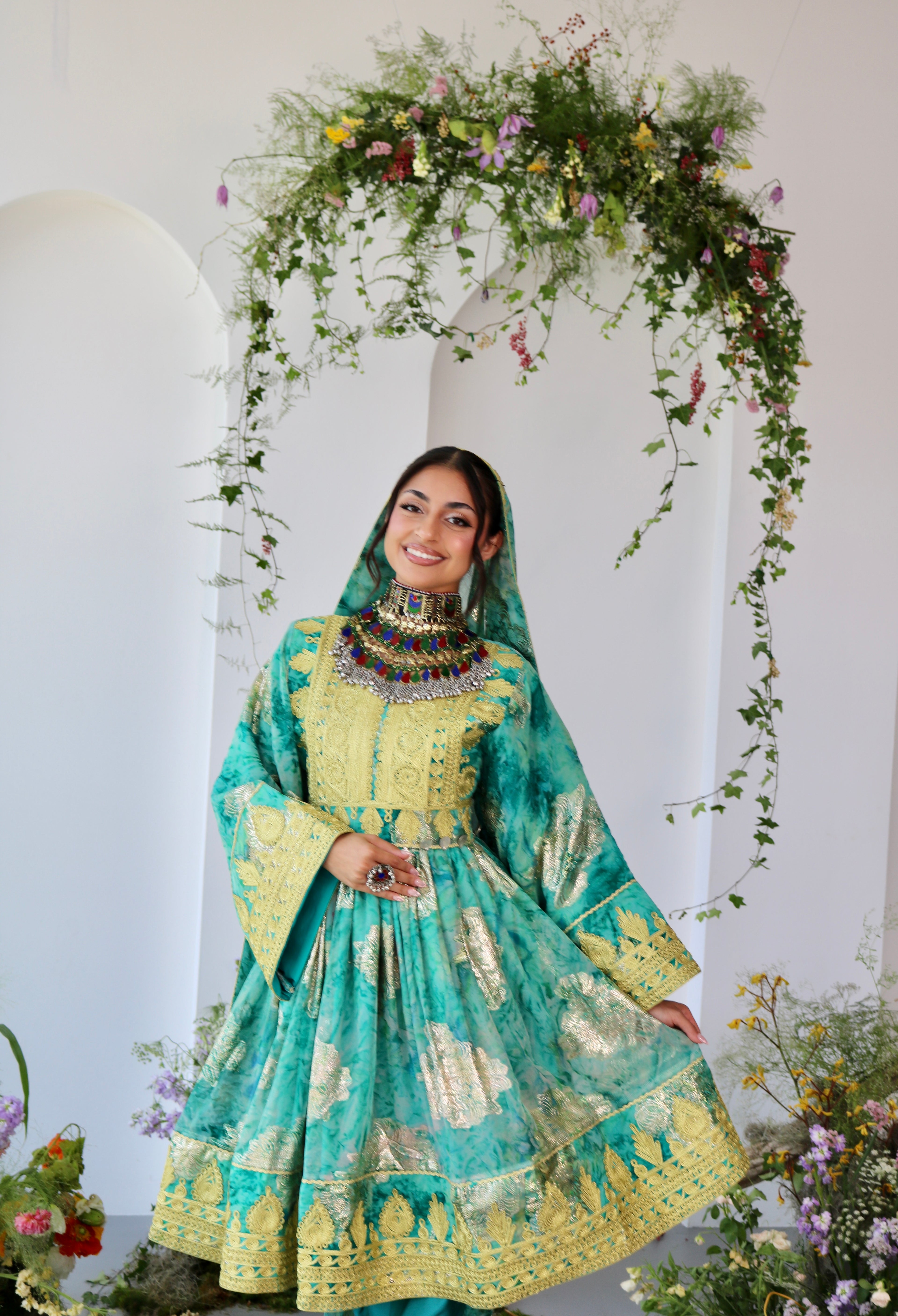Farah Afghan Kuchi Dress (blue)