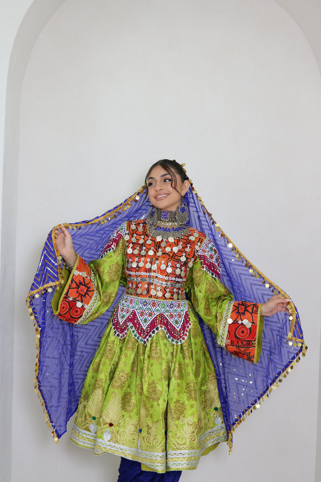 Farzana Afghan Kuchi Dress (mint green)