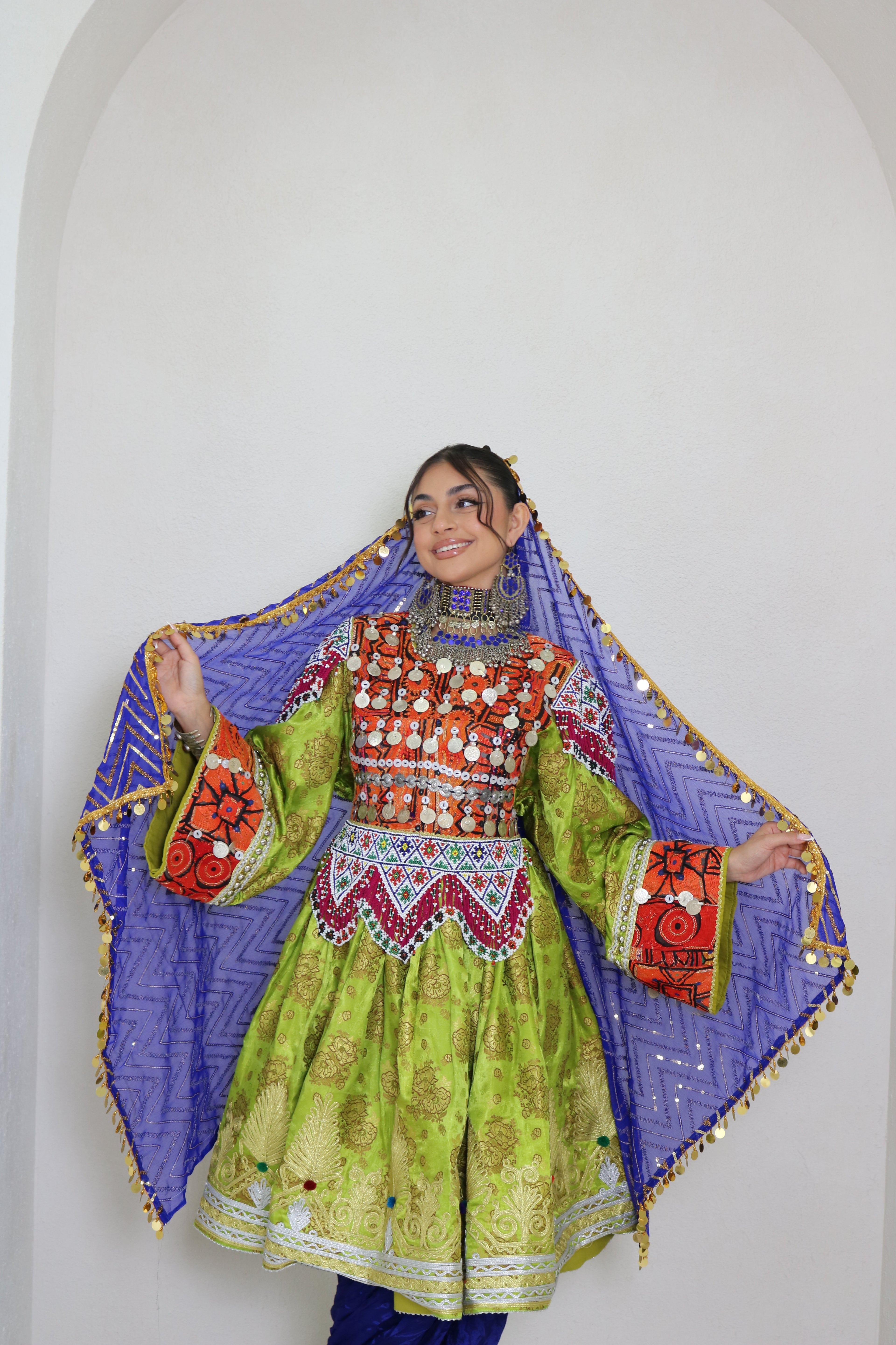 Farzana Afghan Kuchi Dress (mint green)