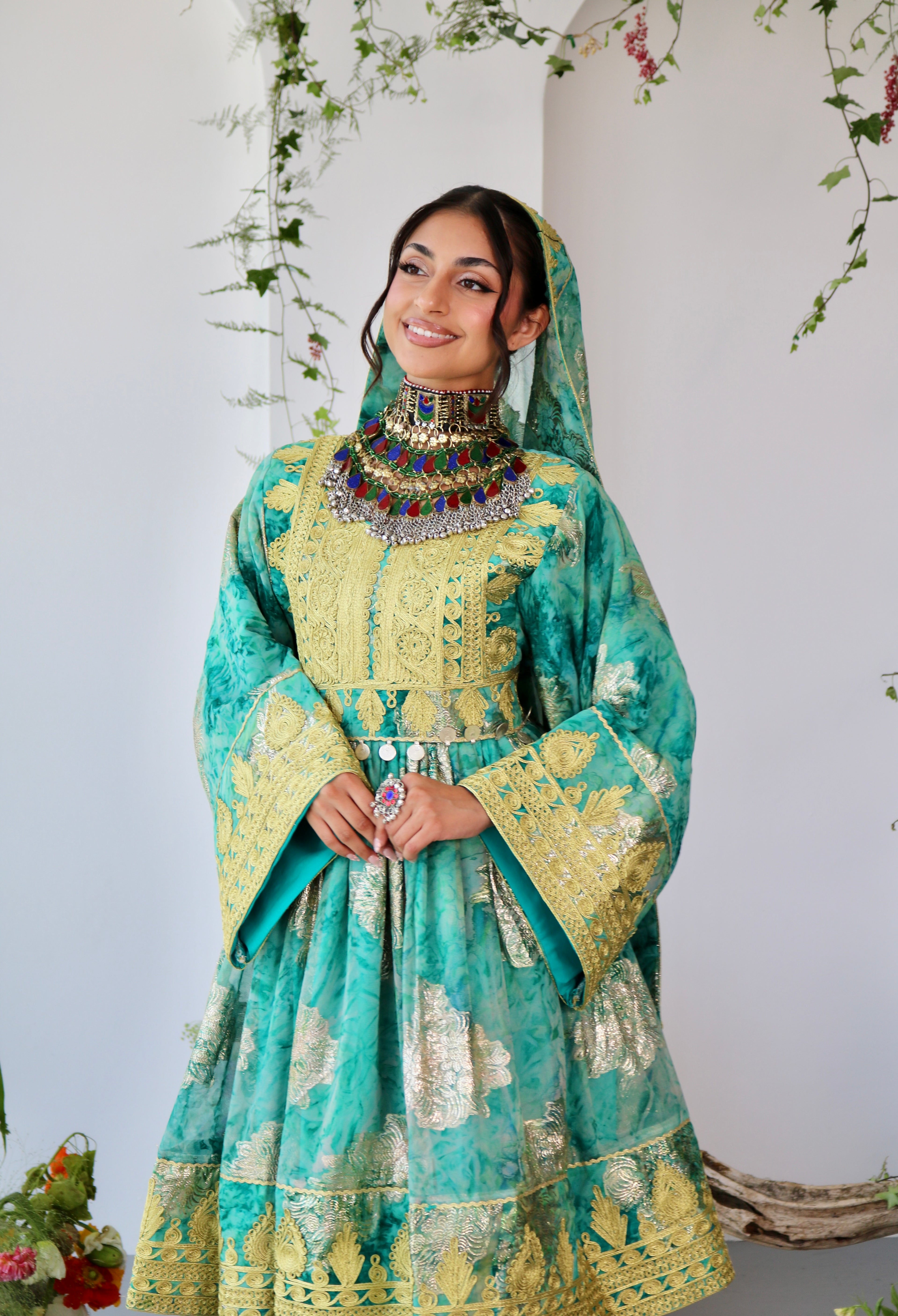 Farah Afghan Kuchi Dress (blue)