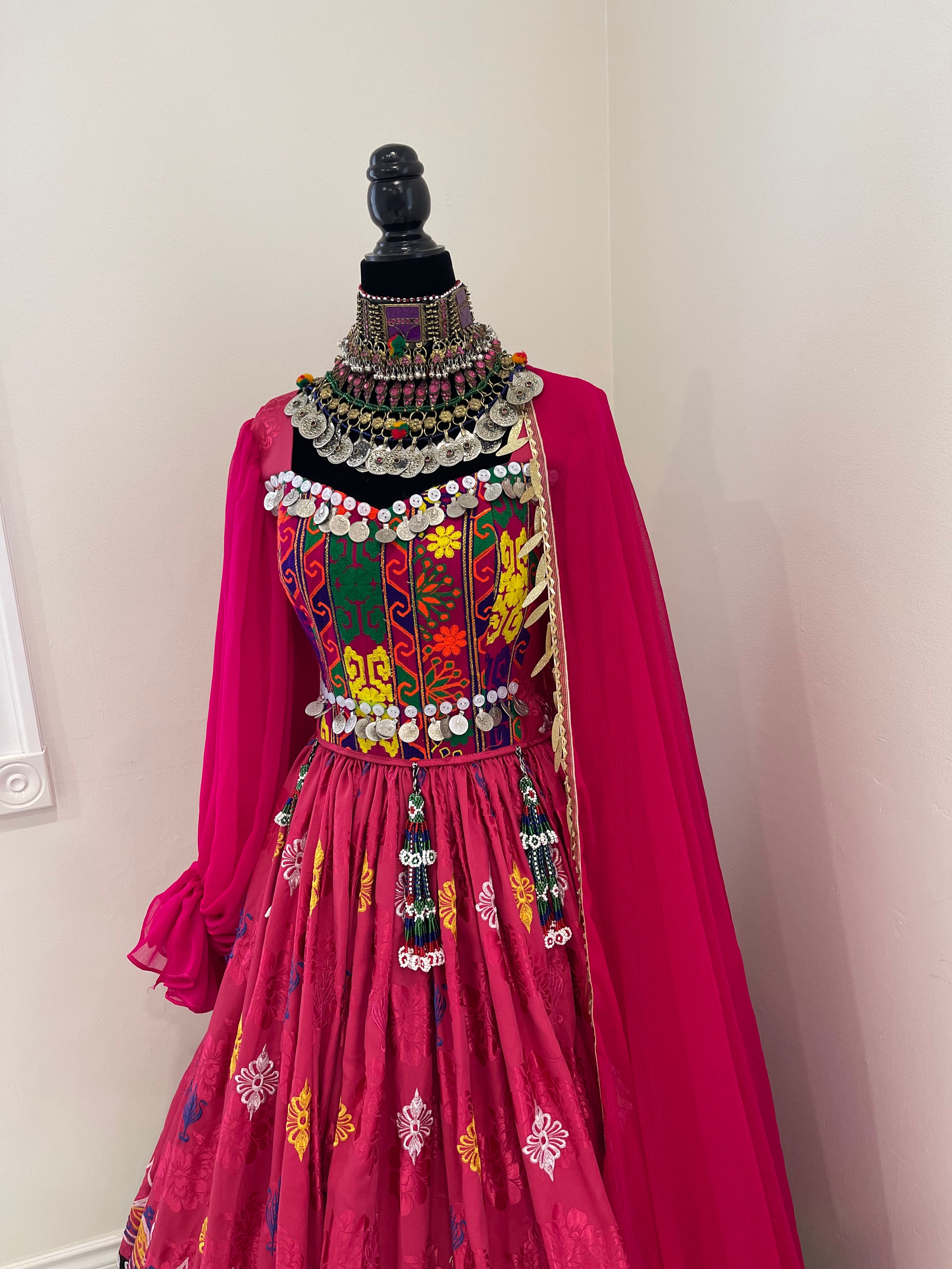 Nelofar Afghan Kuchi Dress- pink