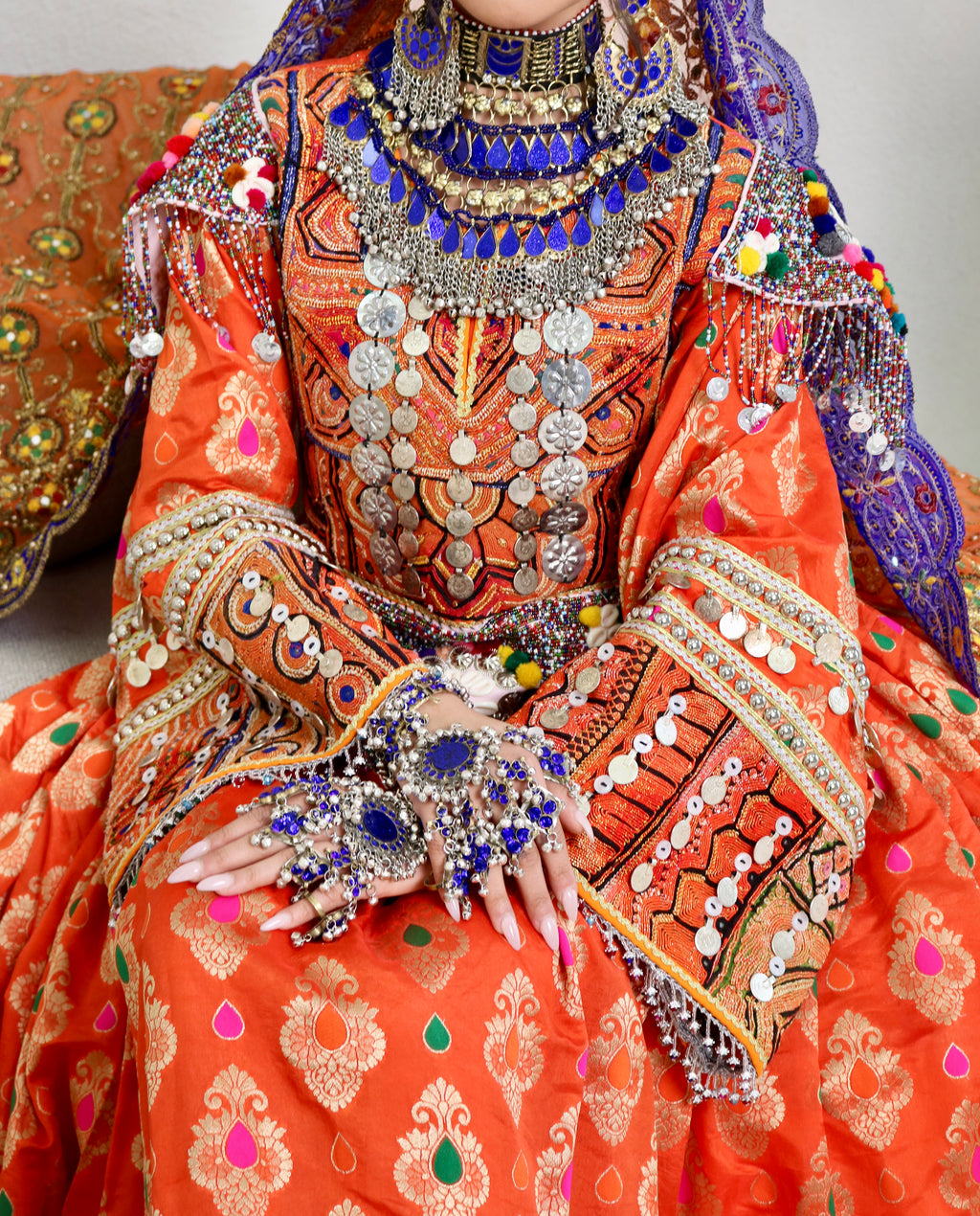 Mursal Afghan Kuchi Dress (orange)