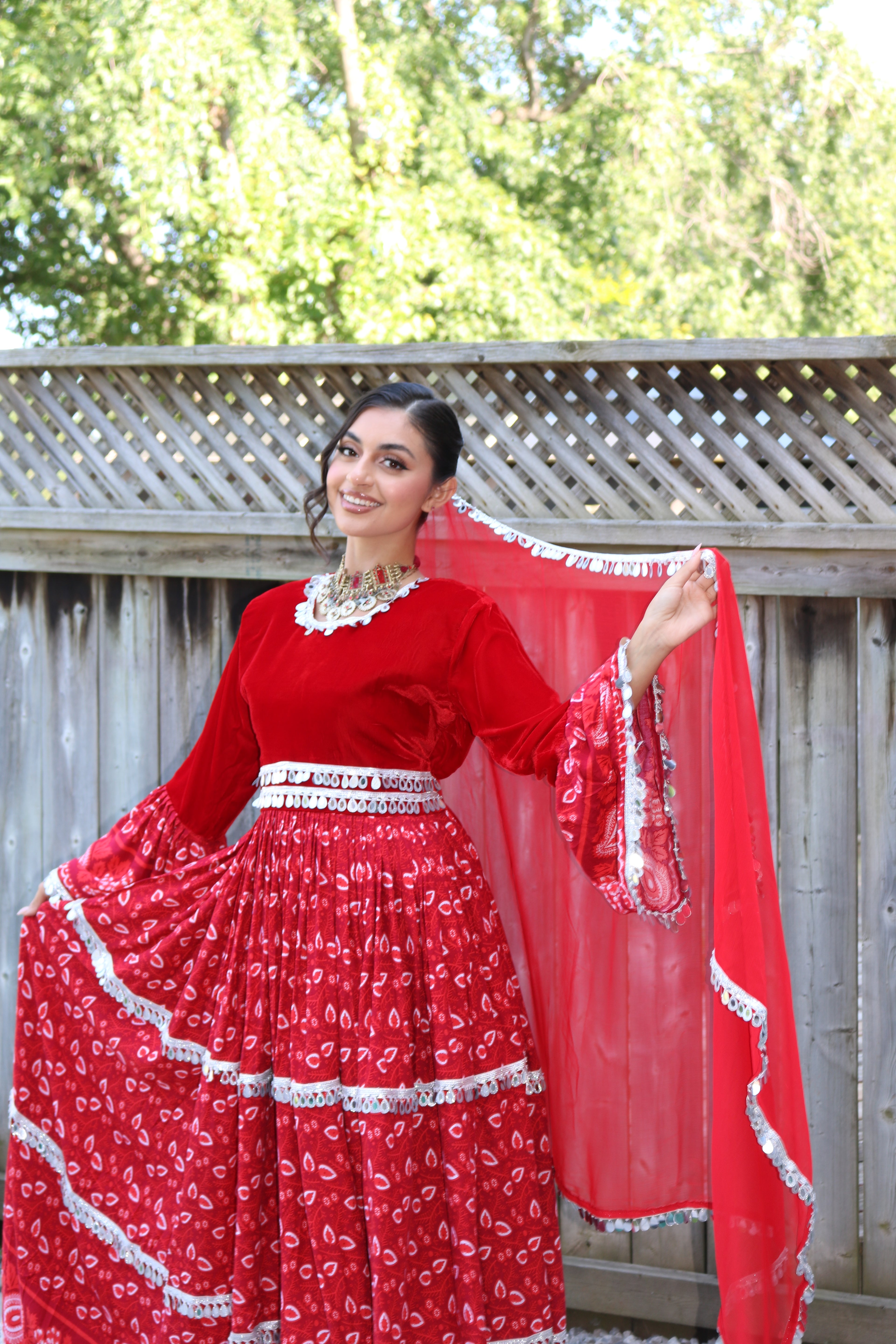 Sarah Afghan Kuchi Dress (red)