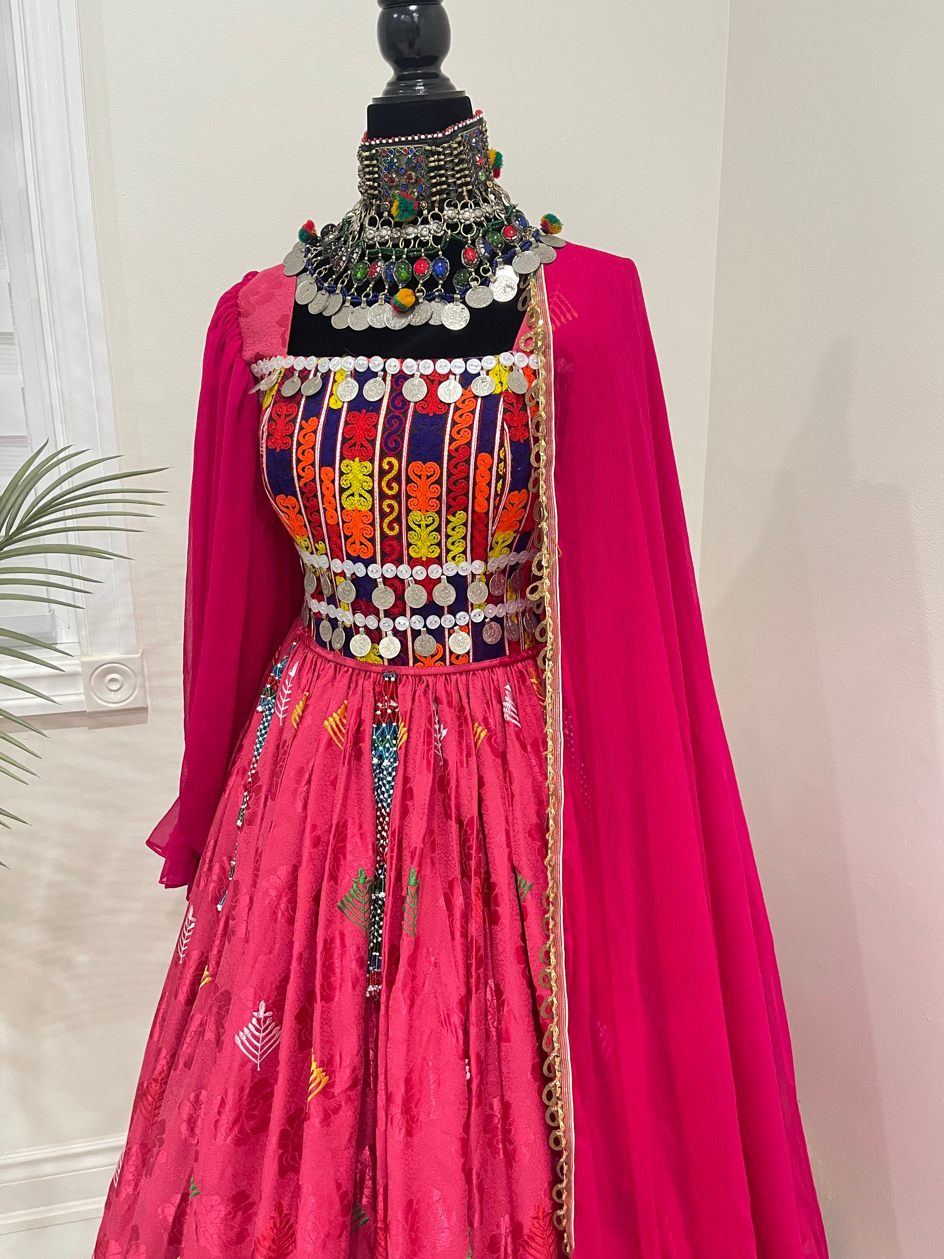 Nelofar Afghan Kuchi Dress - Pink