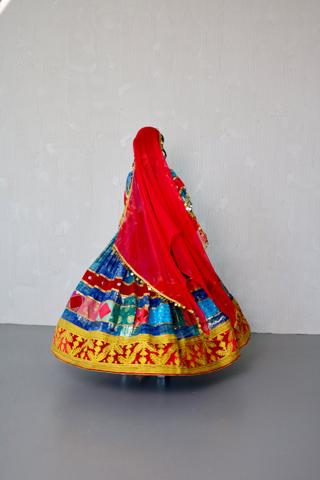 Layma Afghan Kuchi Dress(red/blue)